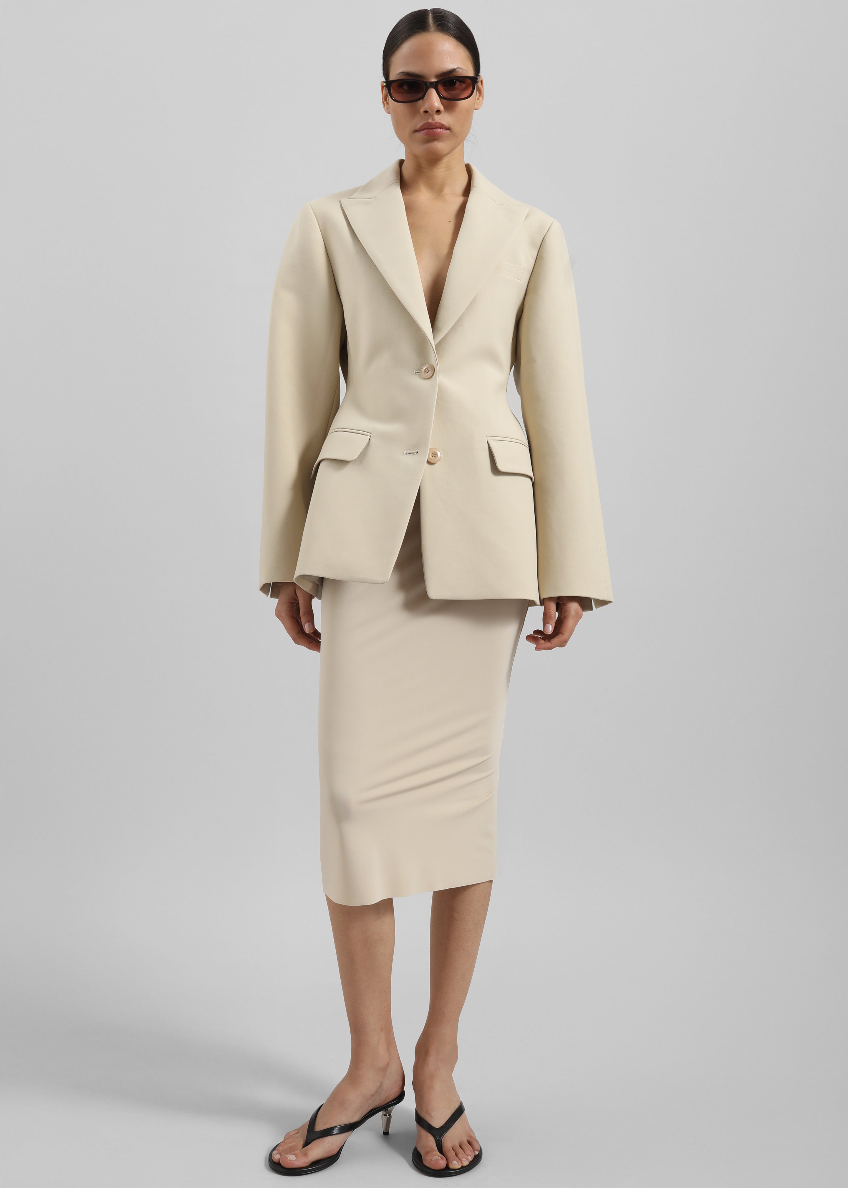 Colette Hourglass Blazer - Beige - 2