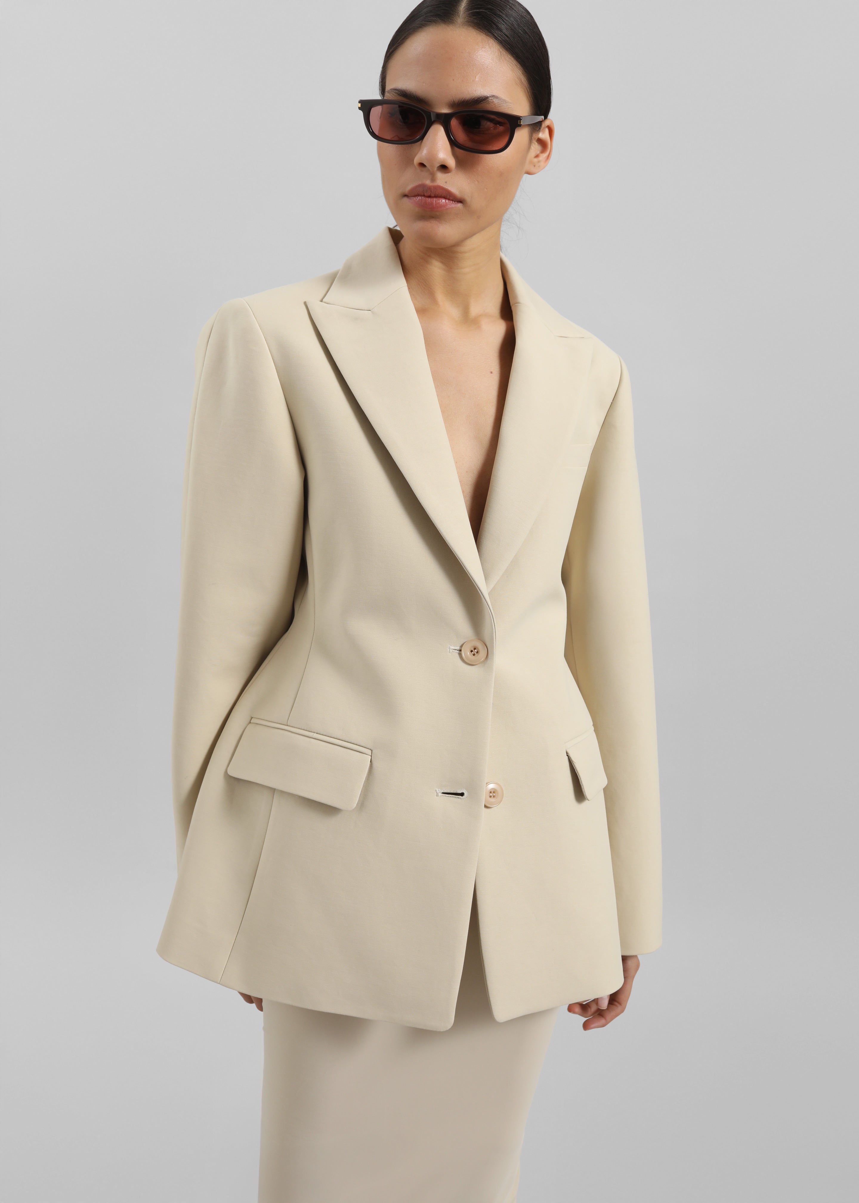 Colette Hourglass Blazer - Beige - 1