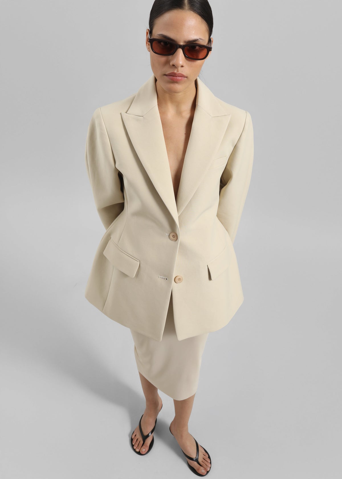 Colette Hourglass Blazer - Beige - 3