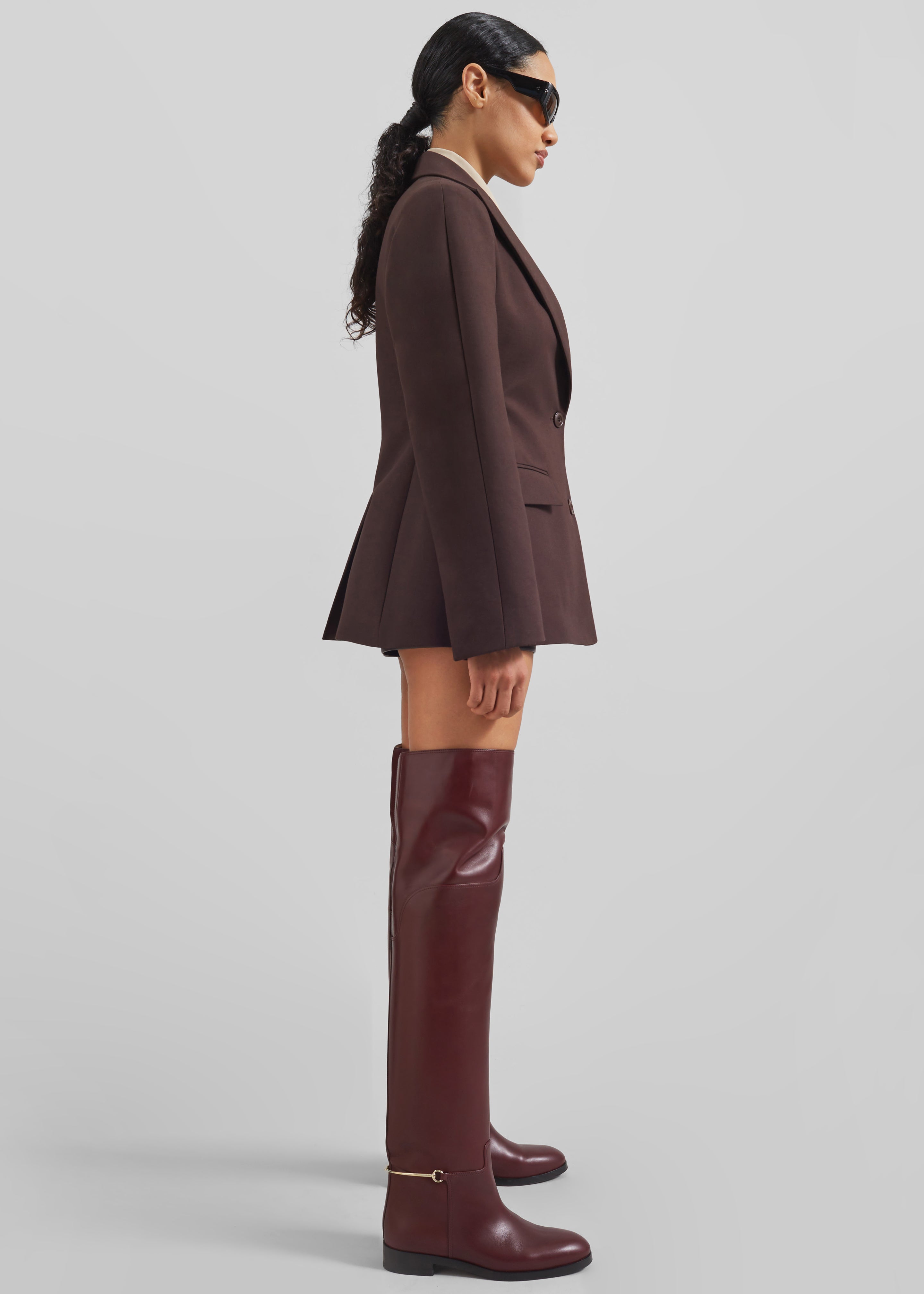 Colette Hourglass Blazer - Dark Brown - 2