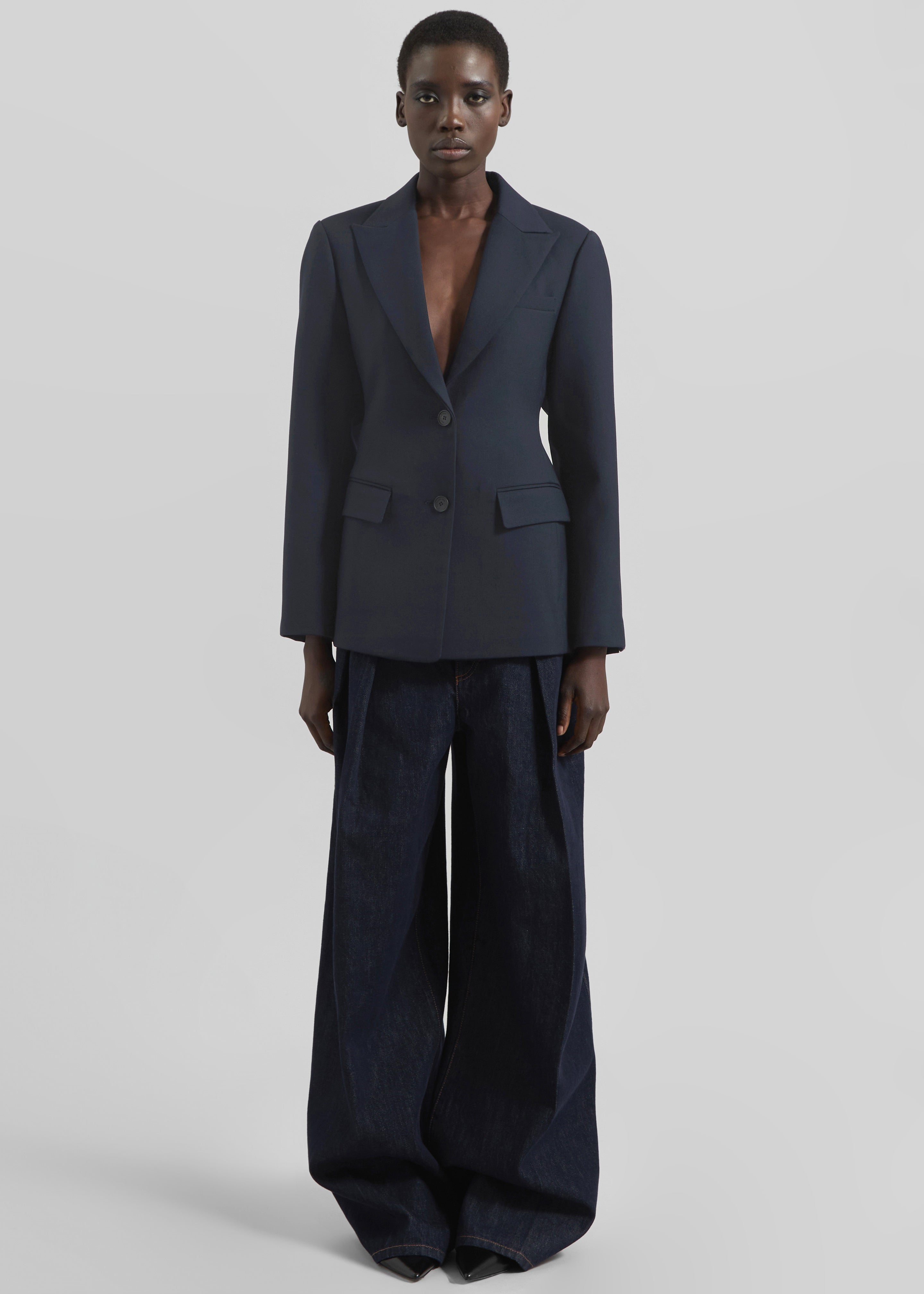 Colette Hourglass Twill Blazer - Navy - 4