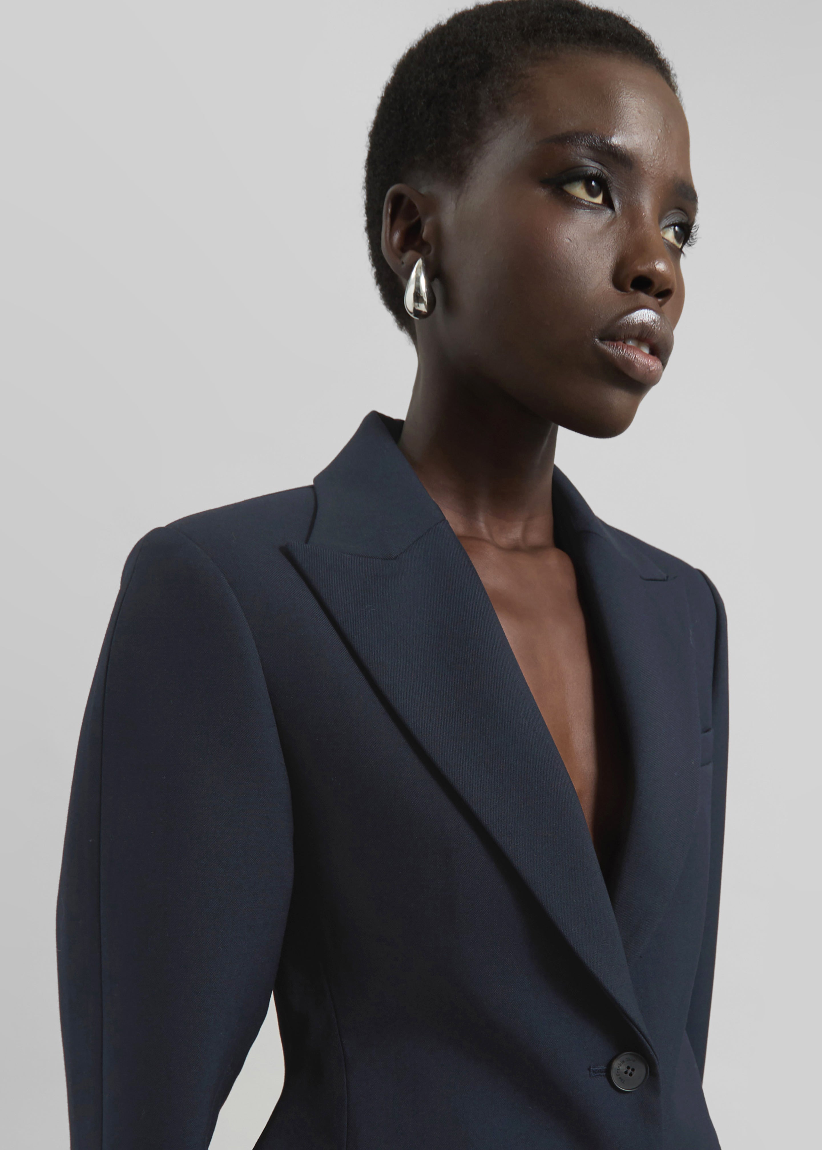 Colette Hourglass Twill Blazer - Navy - 3