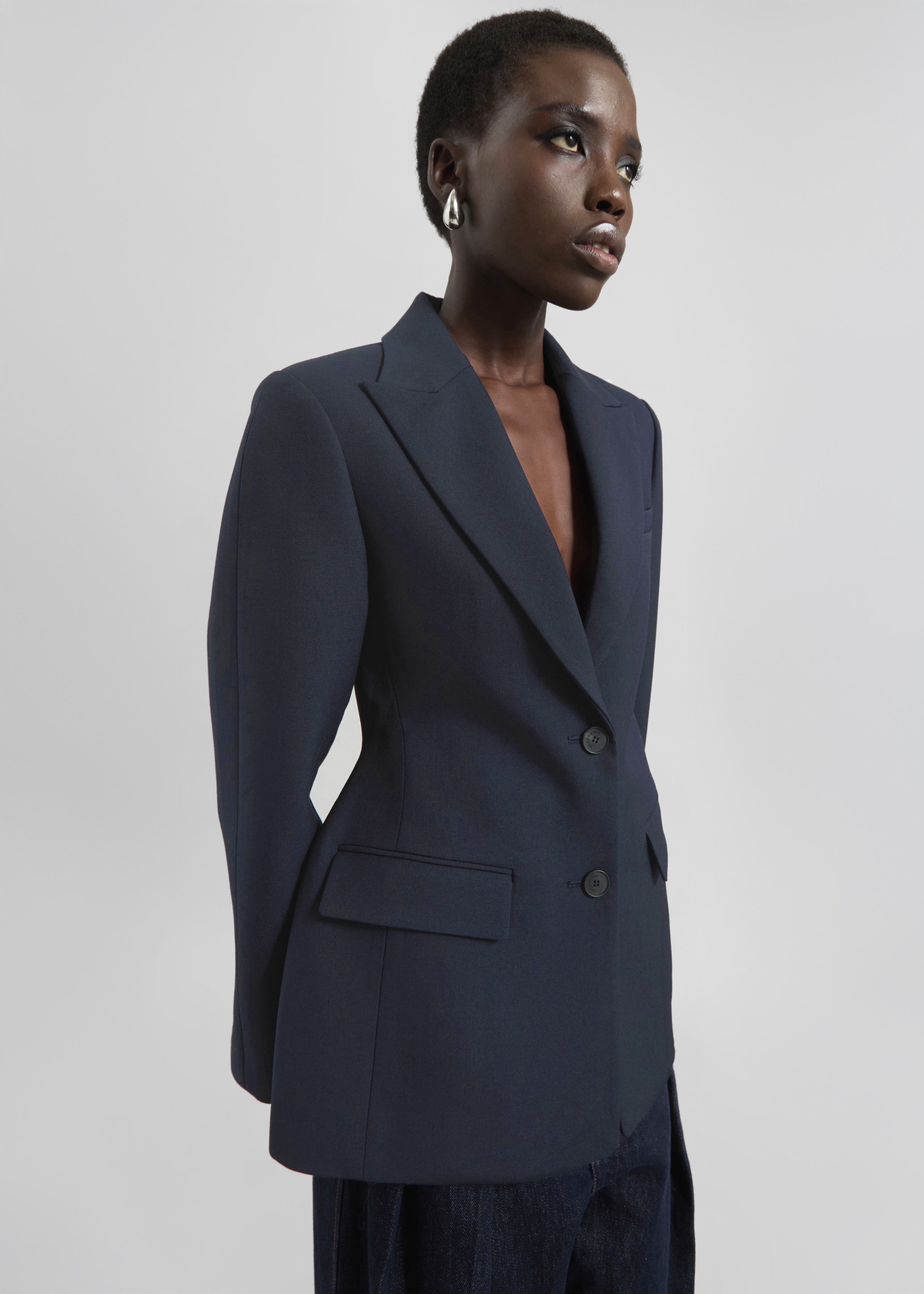 Colette Hourglass Twill Blazer - Navy - 6