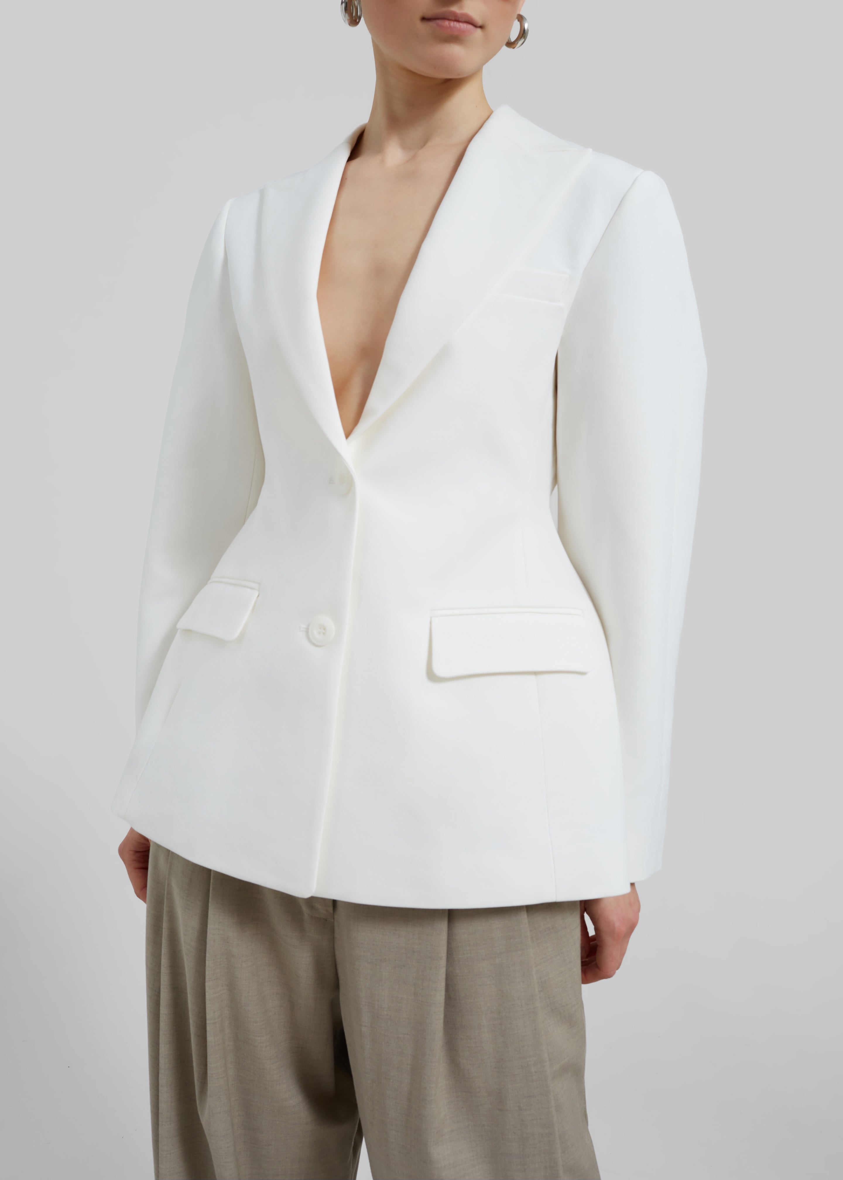 Colette Hourglass Blazer - White - 2
