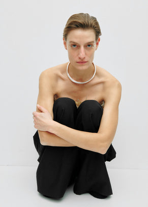 Completedworks Satin Neck Collar - Silver