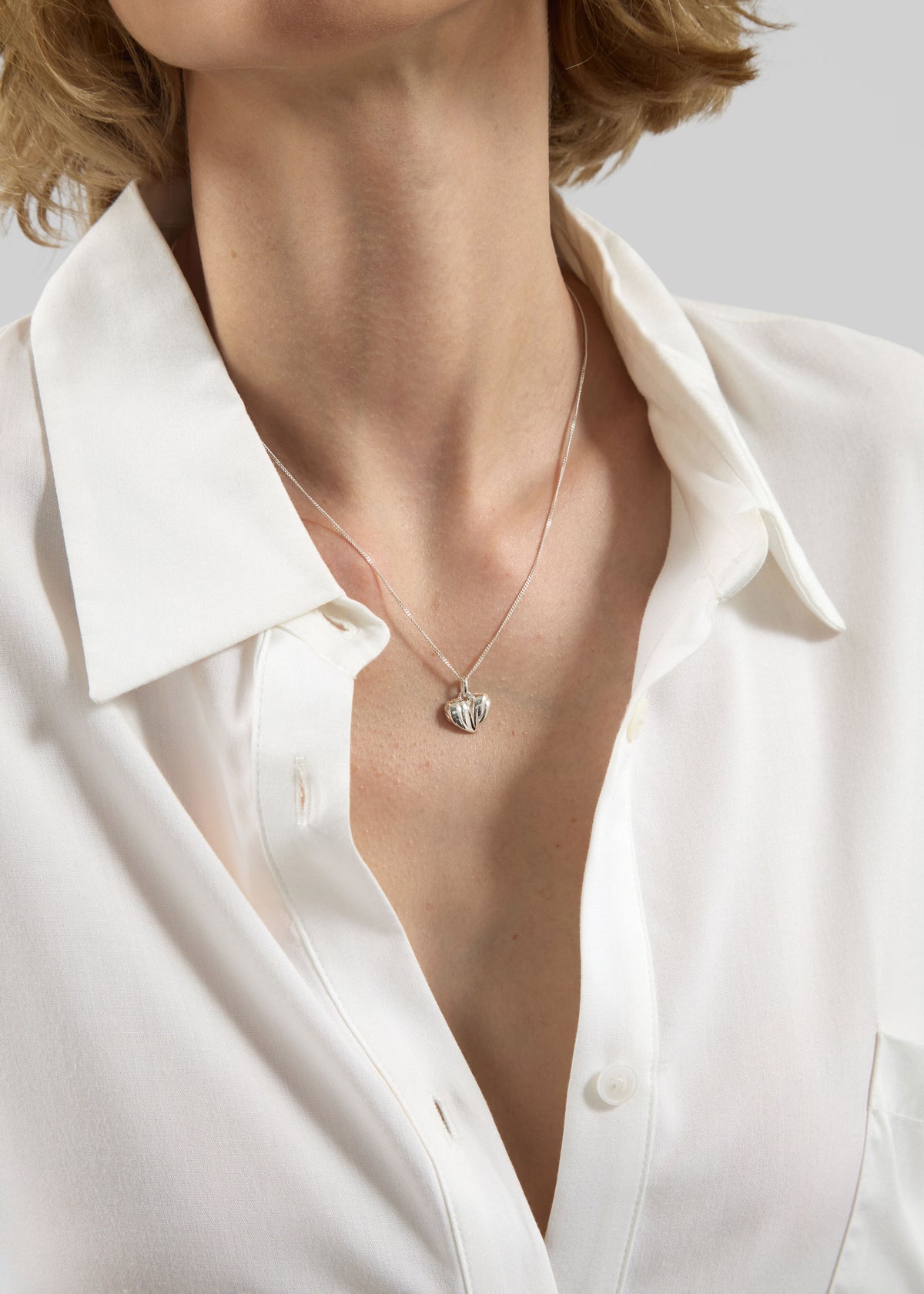Completedworks Small Heart Locket Necklace - Silver - 3