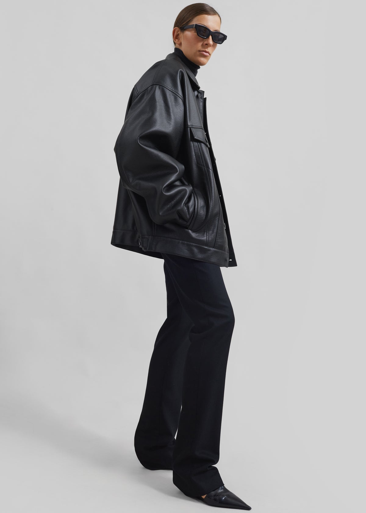 Conan Faux Leather Jacket - Black - 6