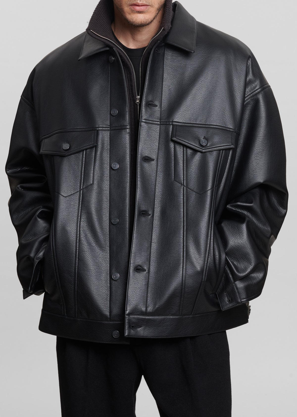 Conan Faux Leather Jacket - Black - 10