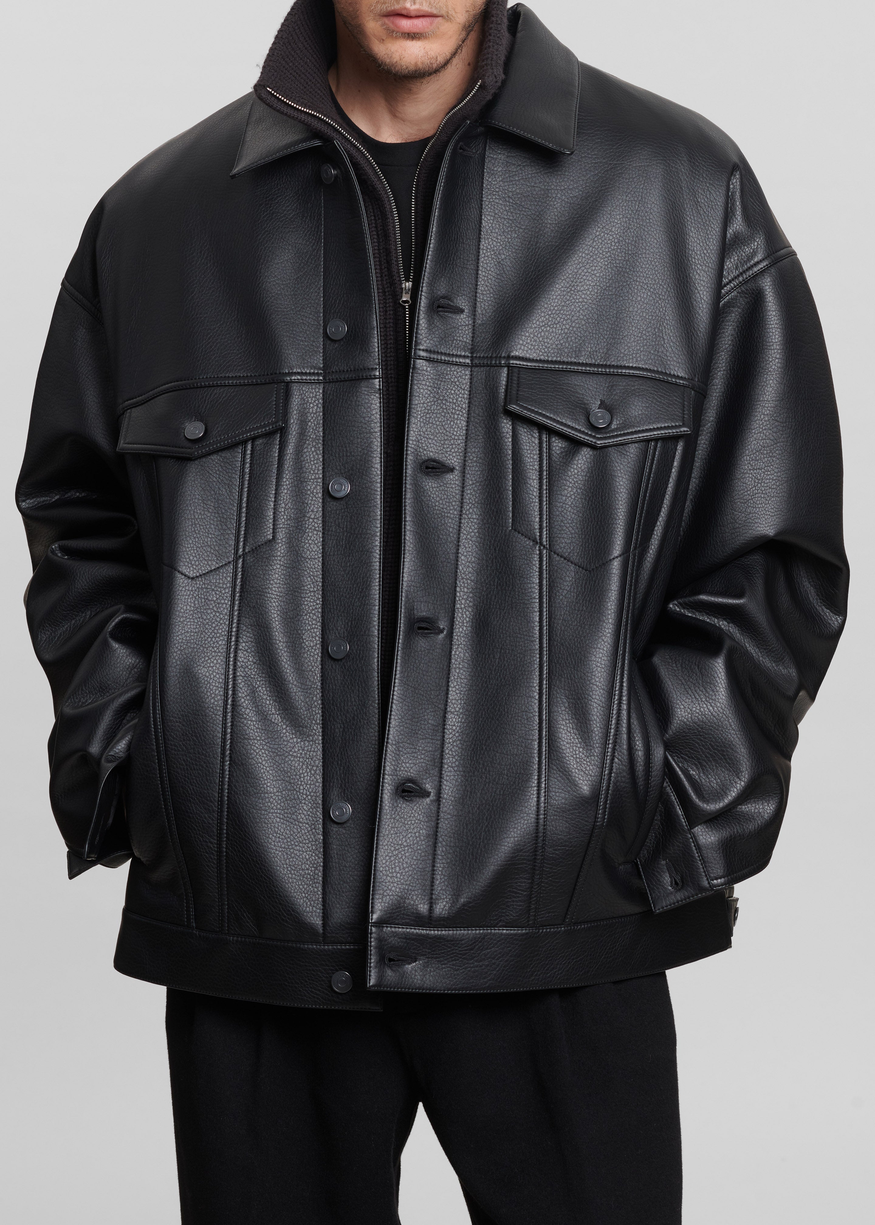 Conan Faux Leather Jacket - Black - 10