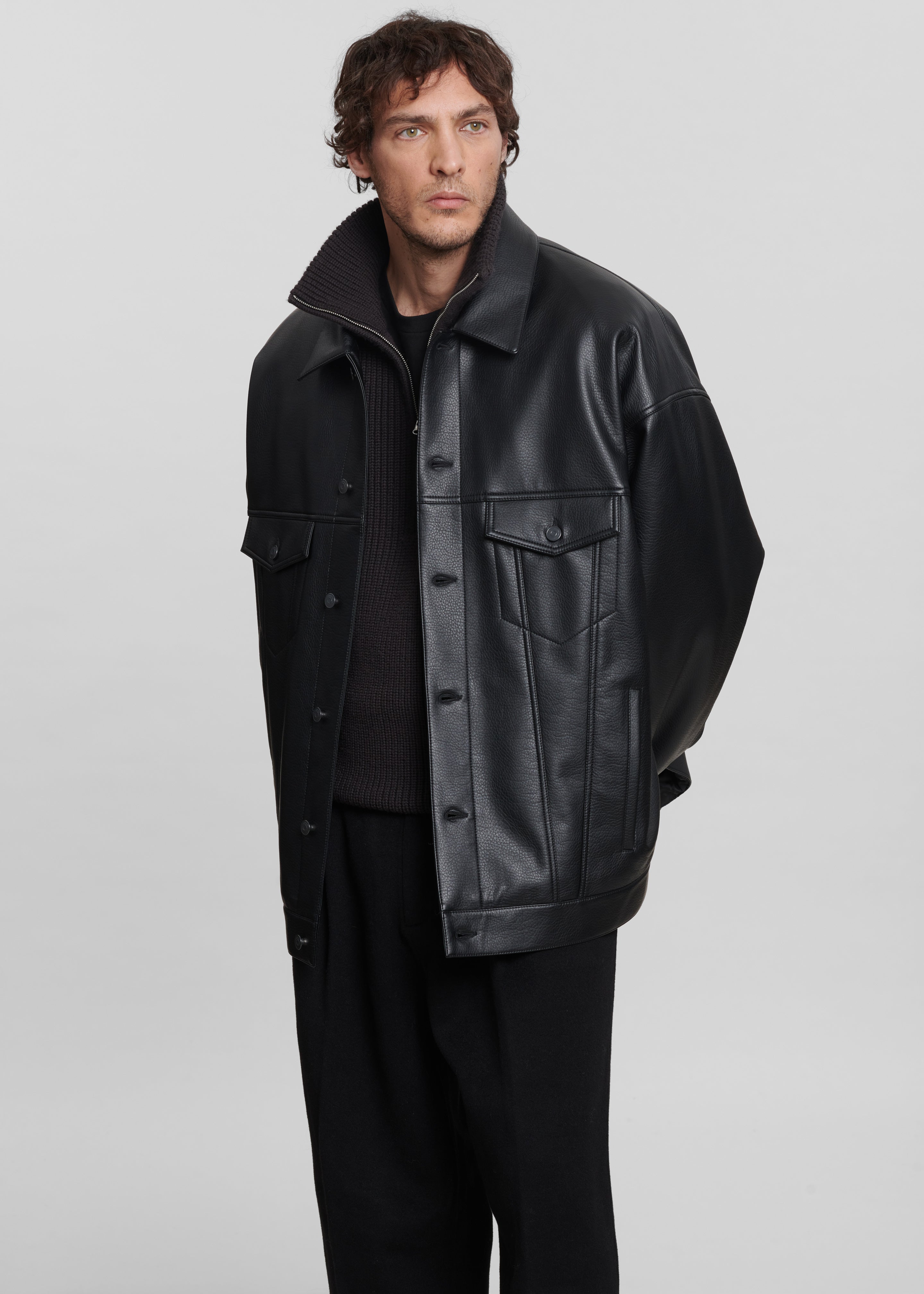 Conan Faux Leather Jacket - Black - 13