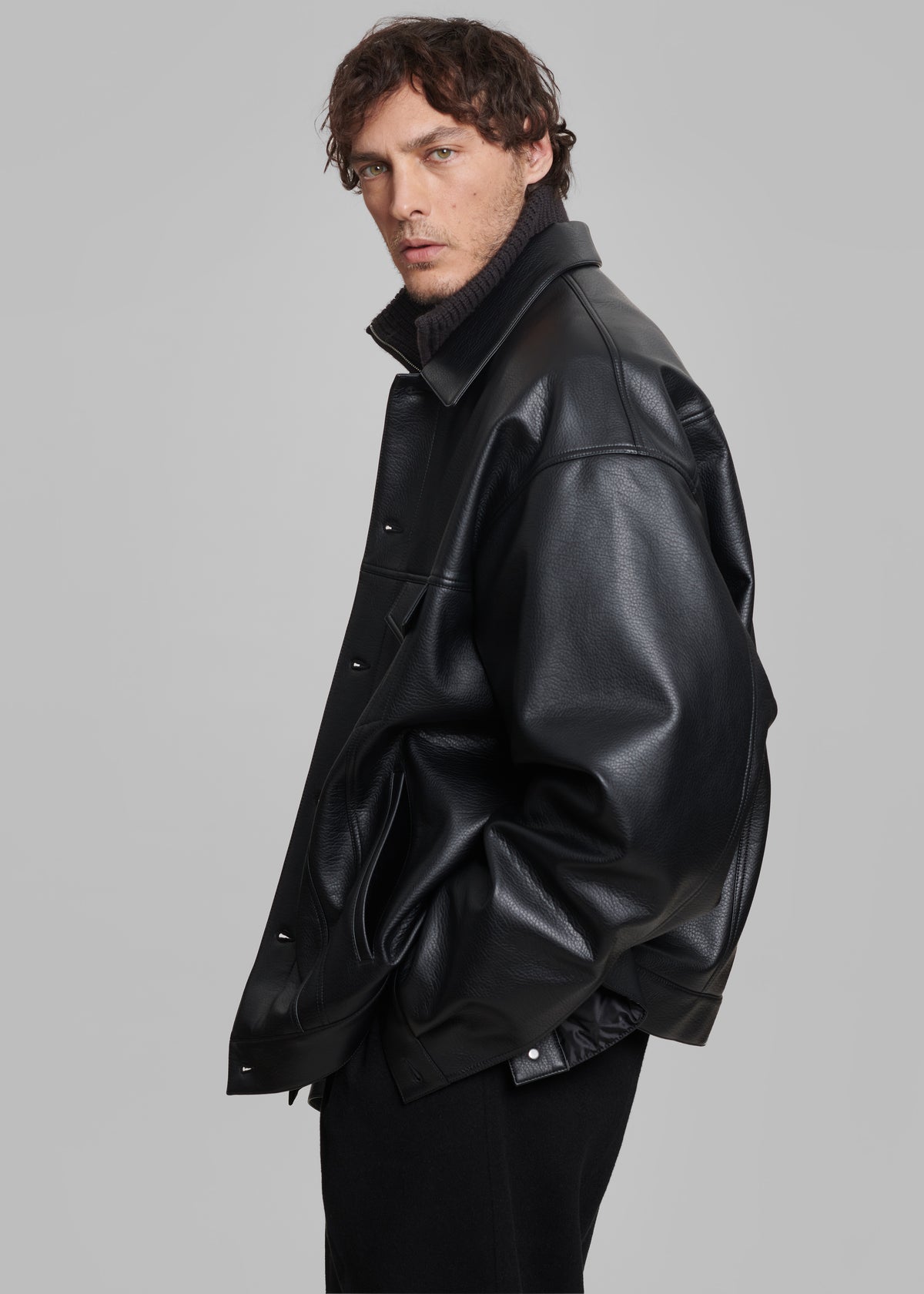 Conan Faux Leather Jacket - Black - 11