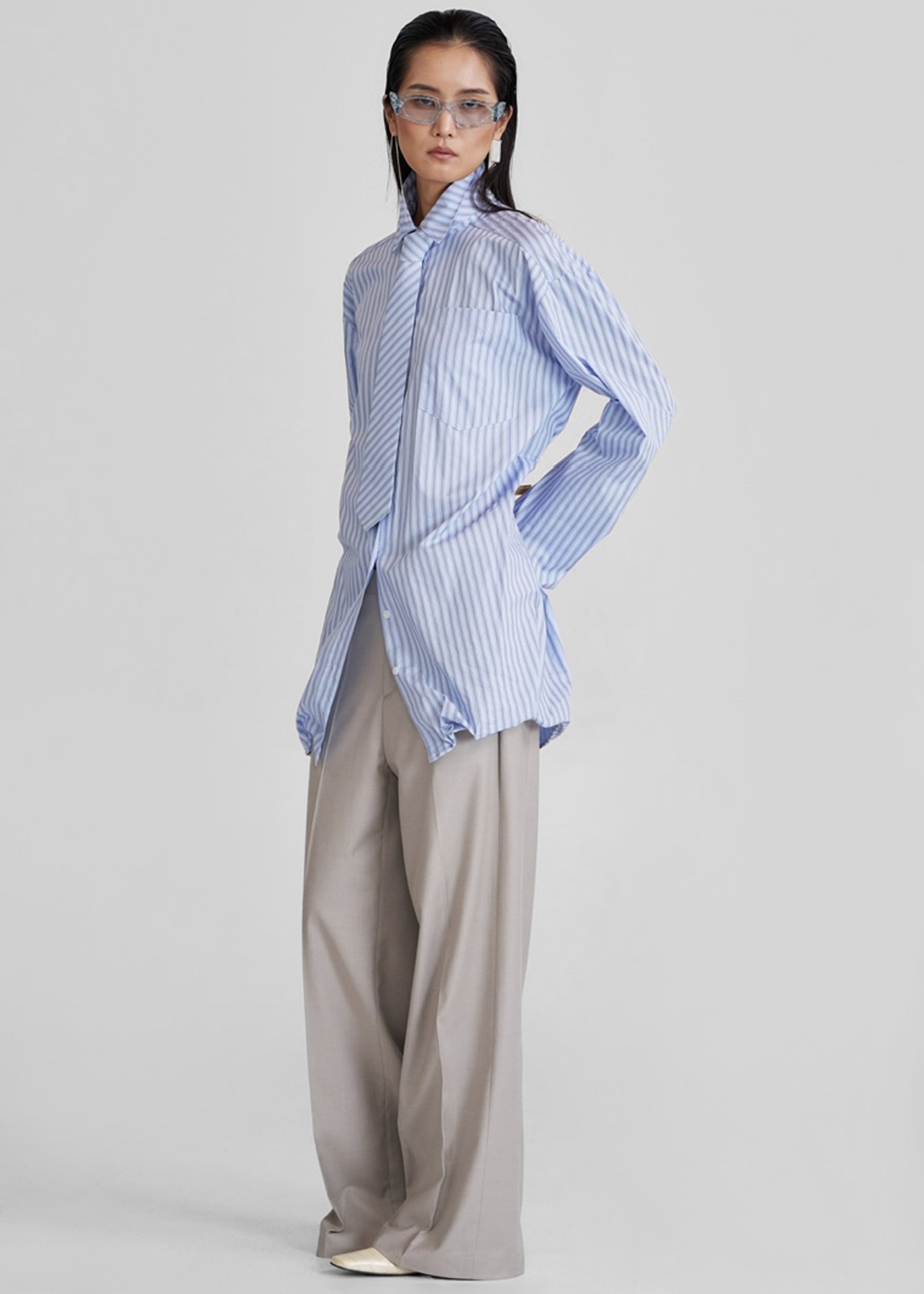 Connahy Tie Neck Shirt - Blue - 6
