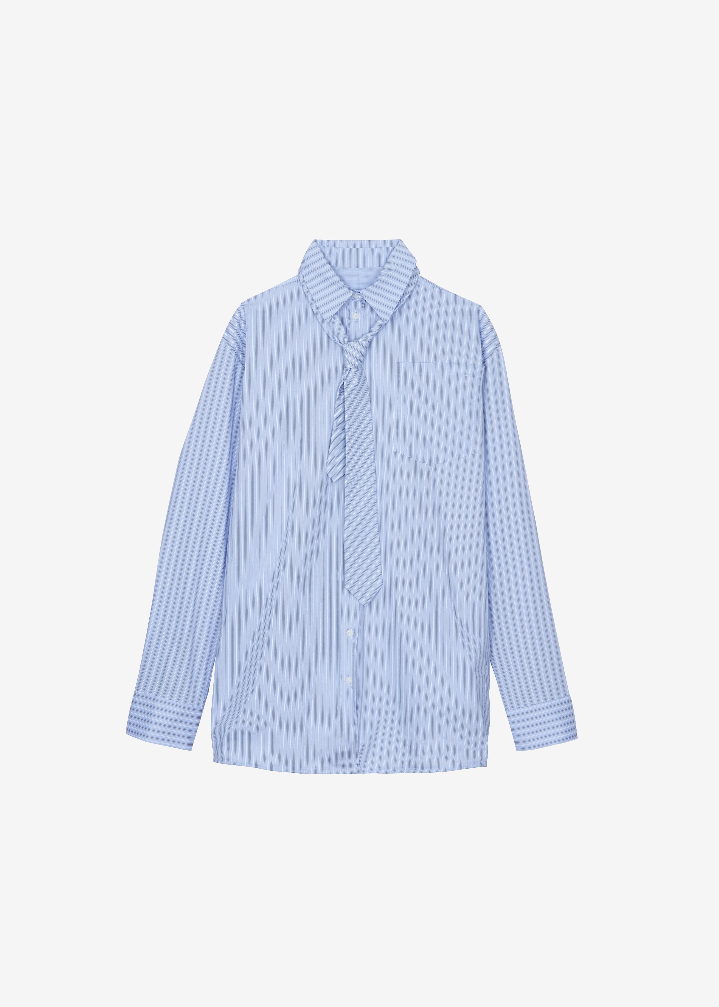 Connahy Tie Neck Shirt - Blue - 8
