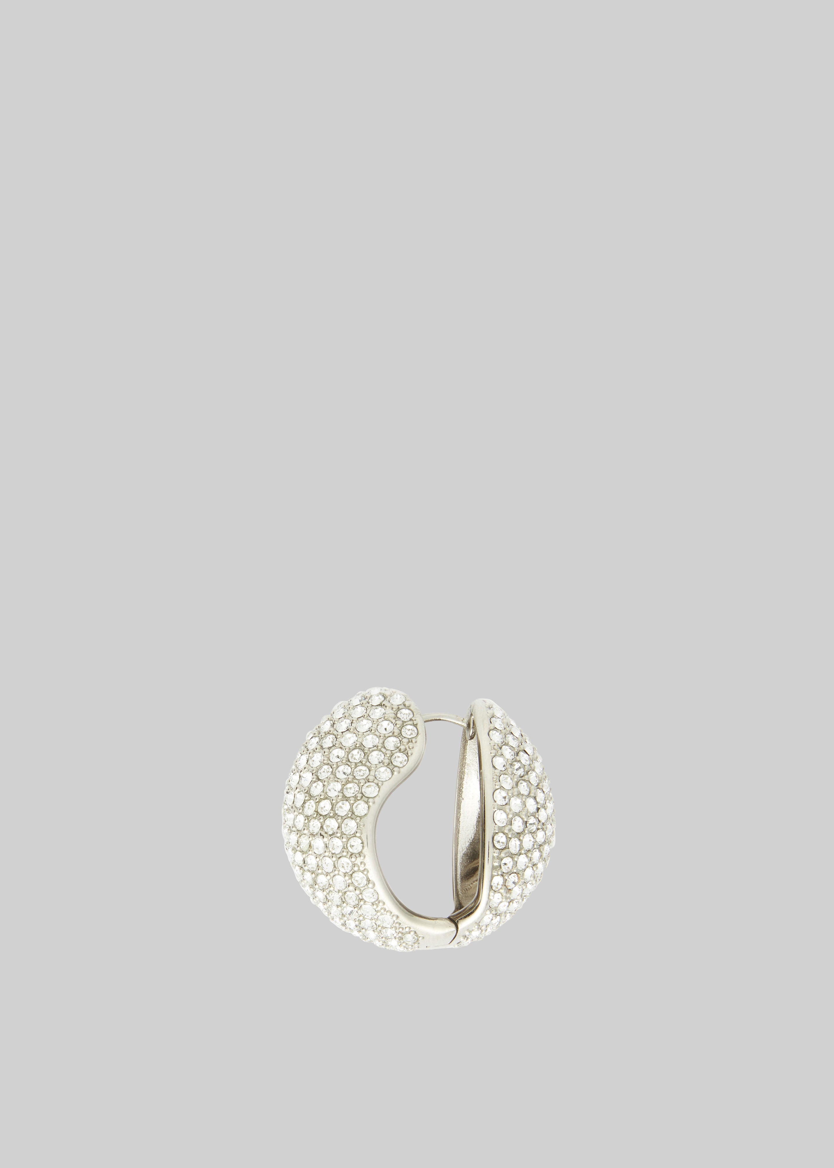 Coperni Crystal-Embellished Creole Logo Earrings - Silver - 2