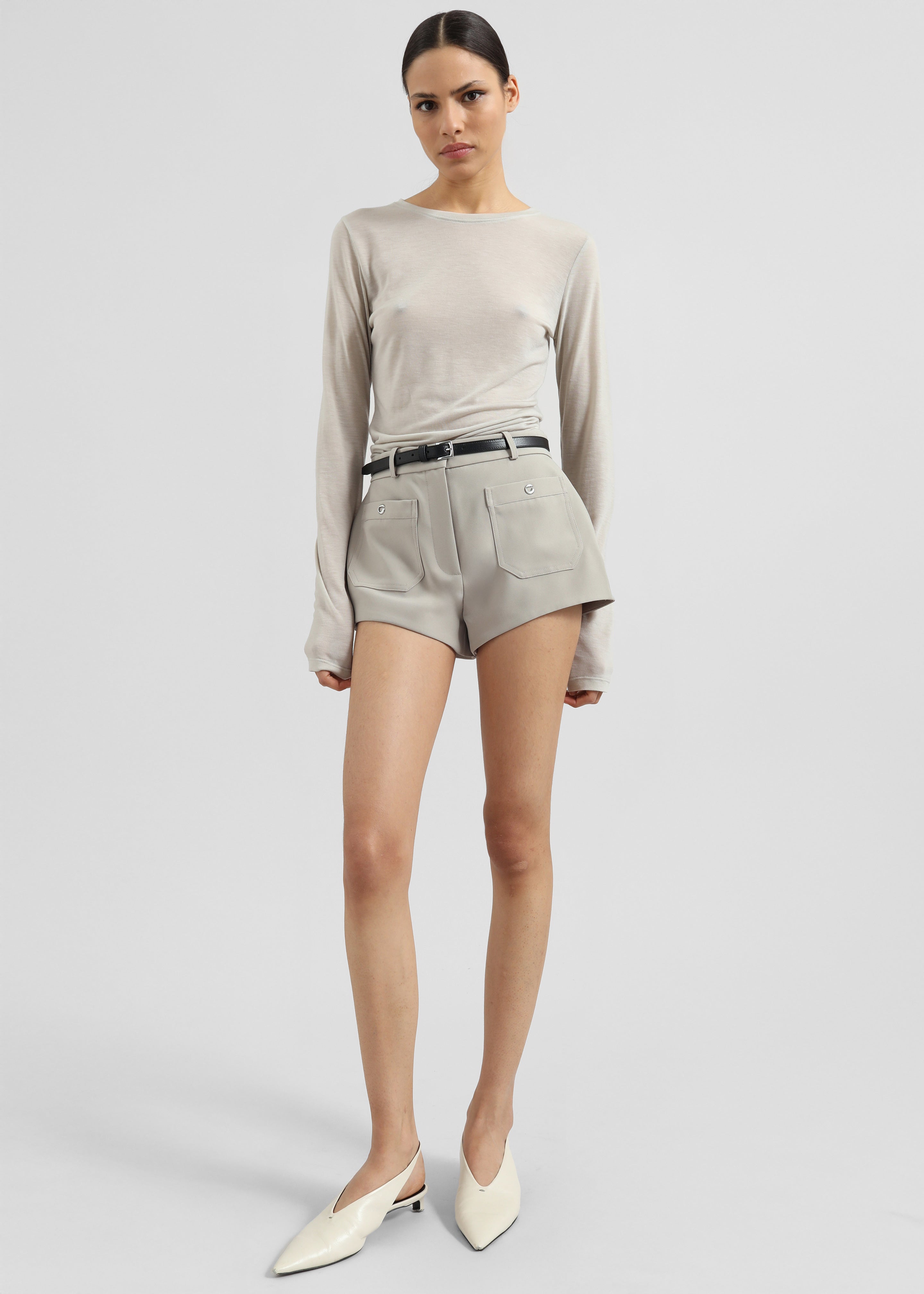 Coperni Four Pocket Tailored Mini Shorts - Beige - 3