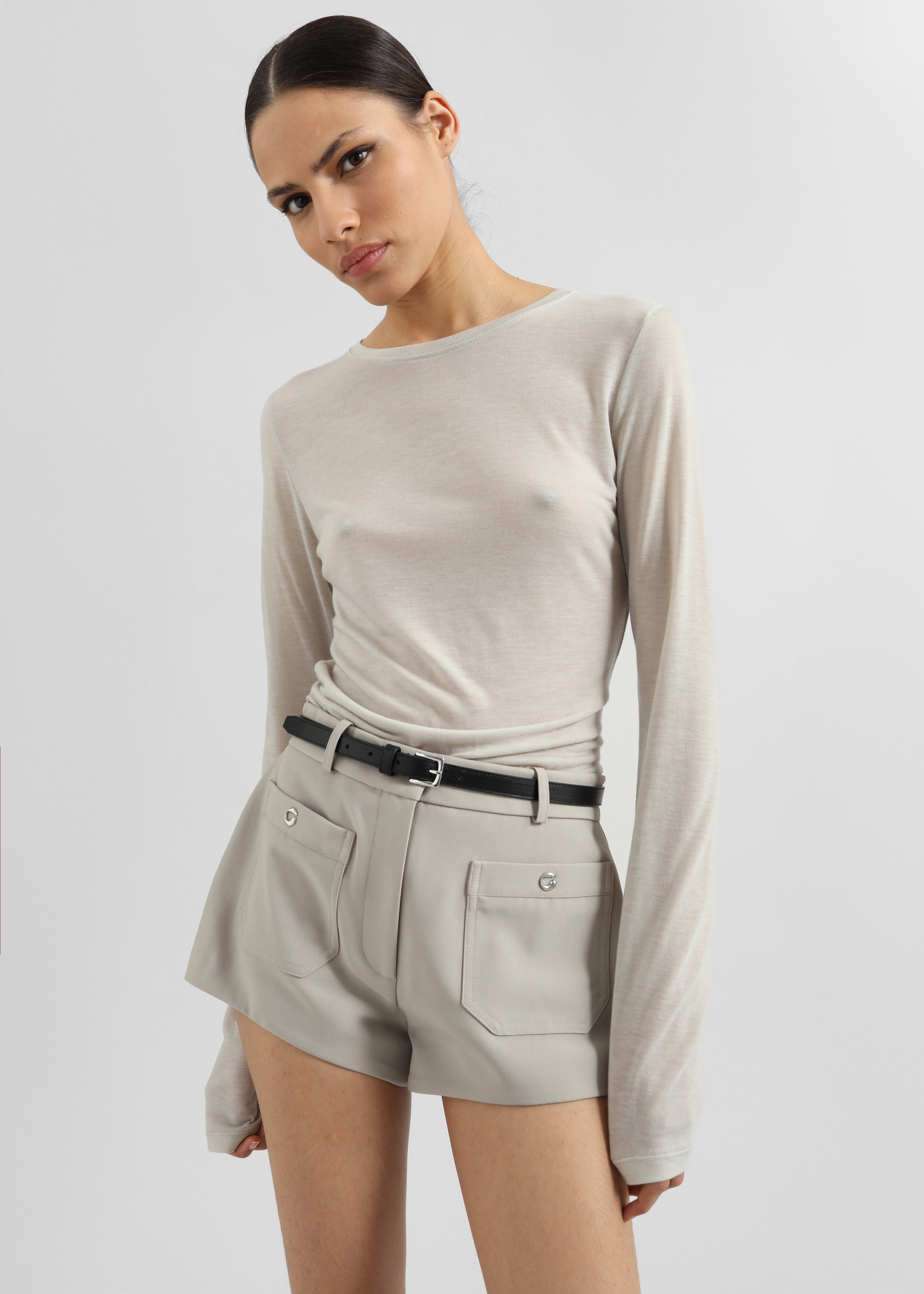 Coperni Four Pocket Tailored Mini Shorts - Beige - 4