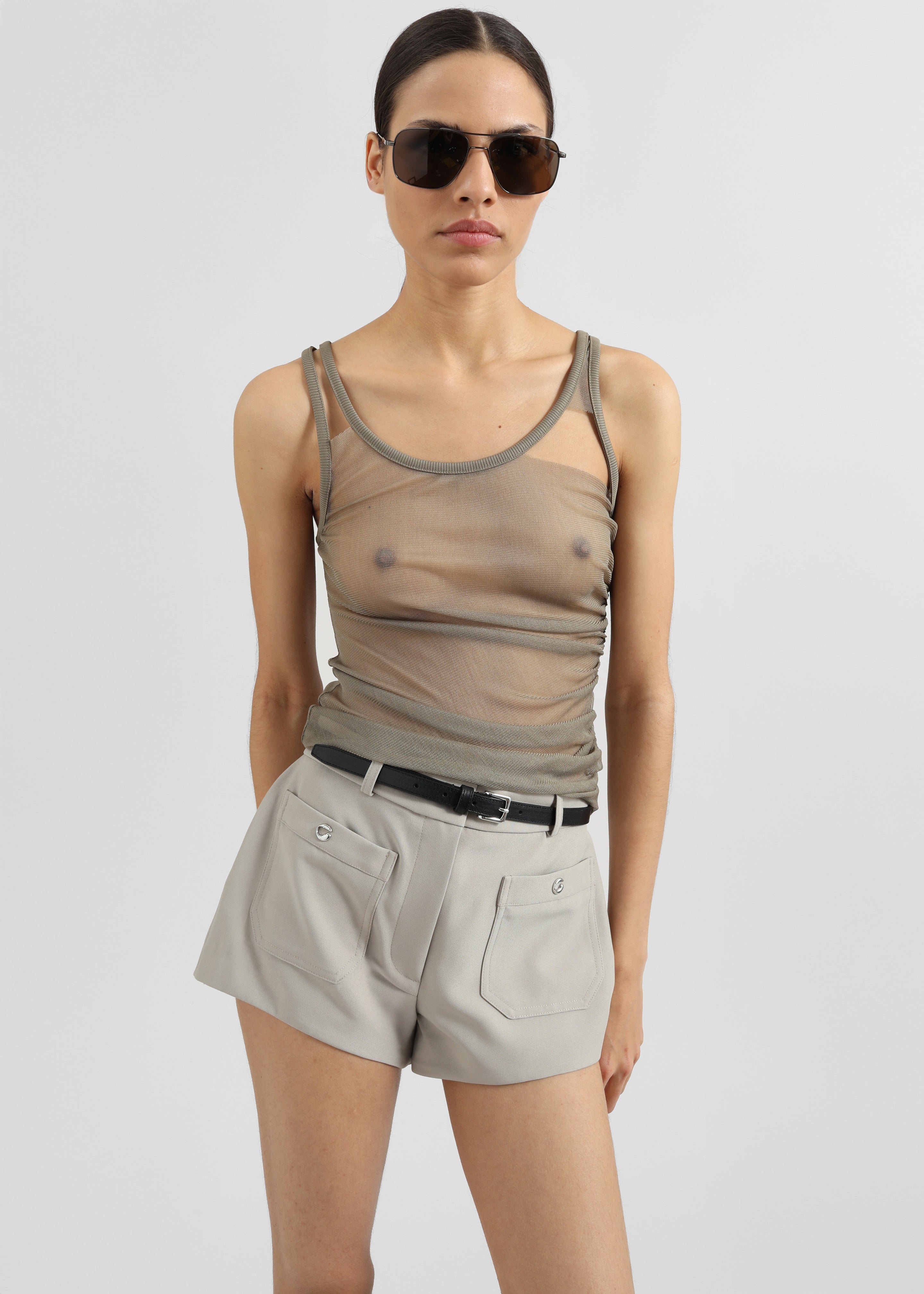 Coperni Four Pocket Tailored Mini Shorts - Beige - 6