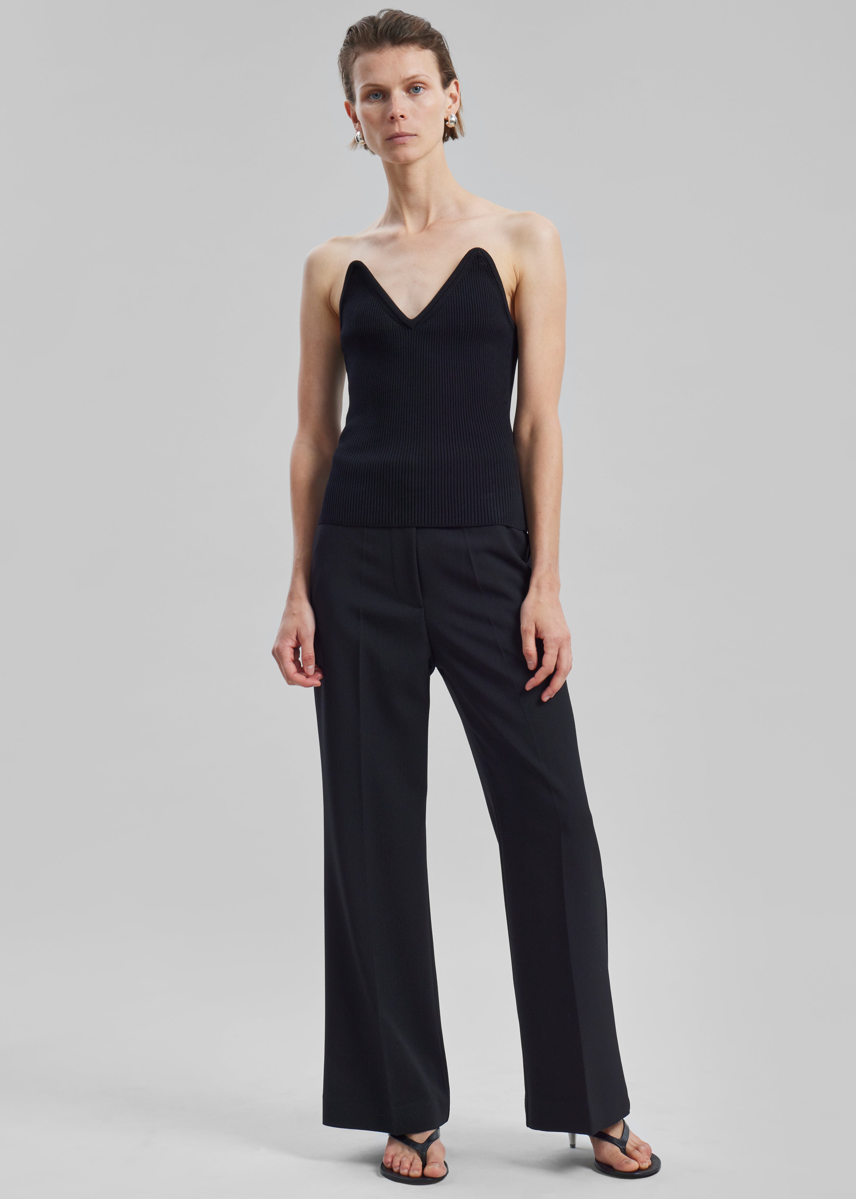 Coperni Knitted Bustier Top - Black - 5