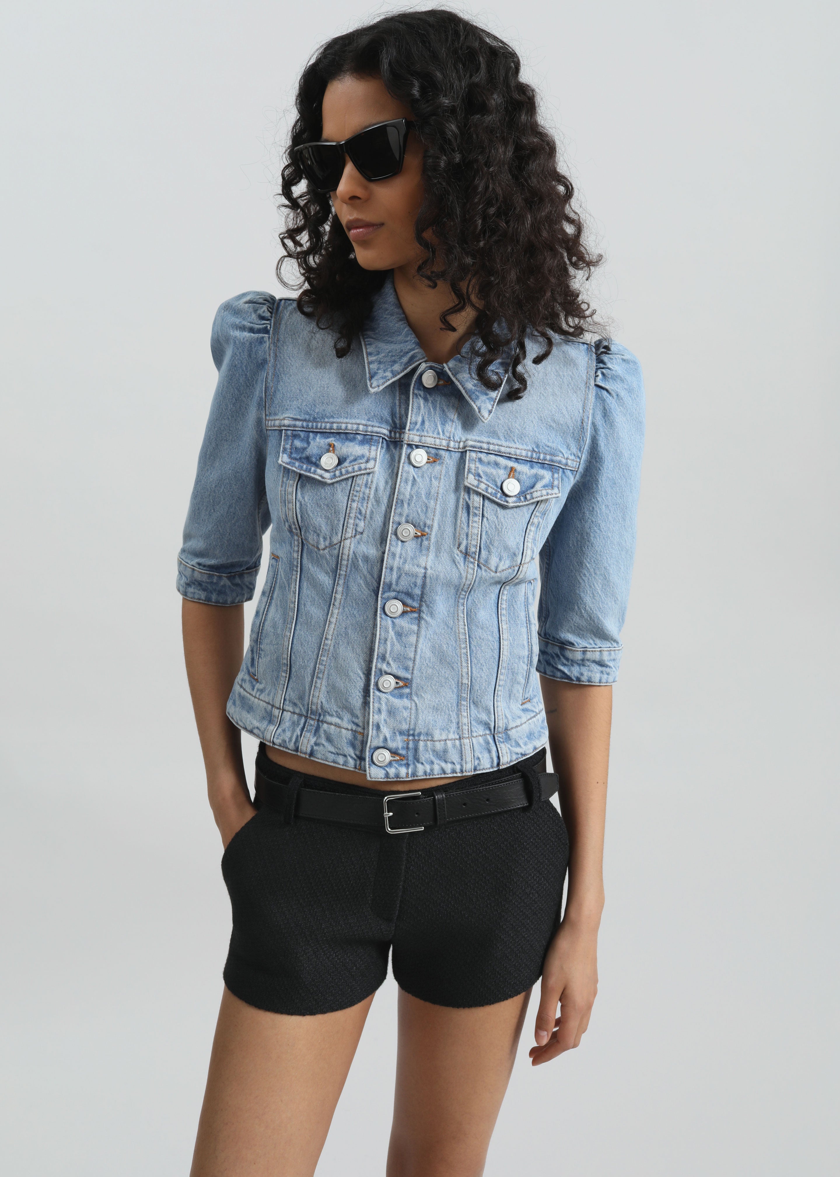 Coperni Slim-Fit Cropped Denim Jacket - Blue - 2