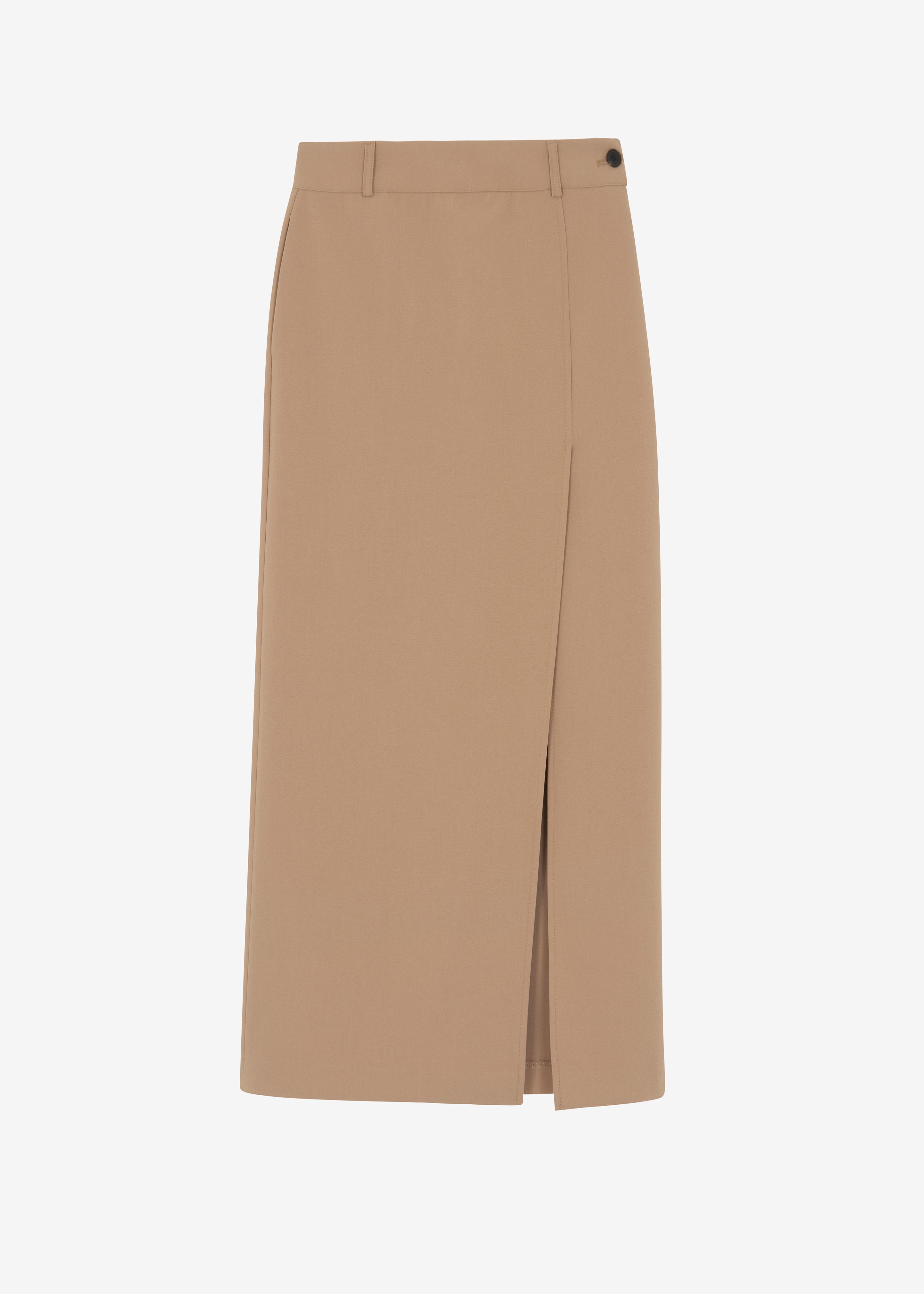 Cordelia Midi Slit Skirt - Camel - 12