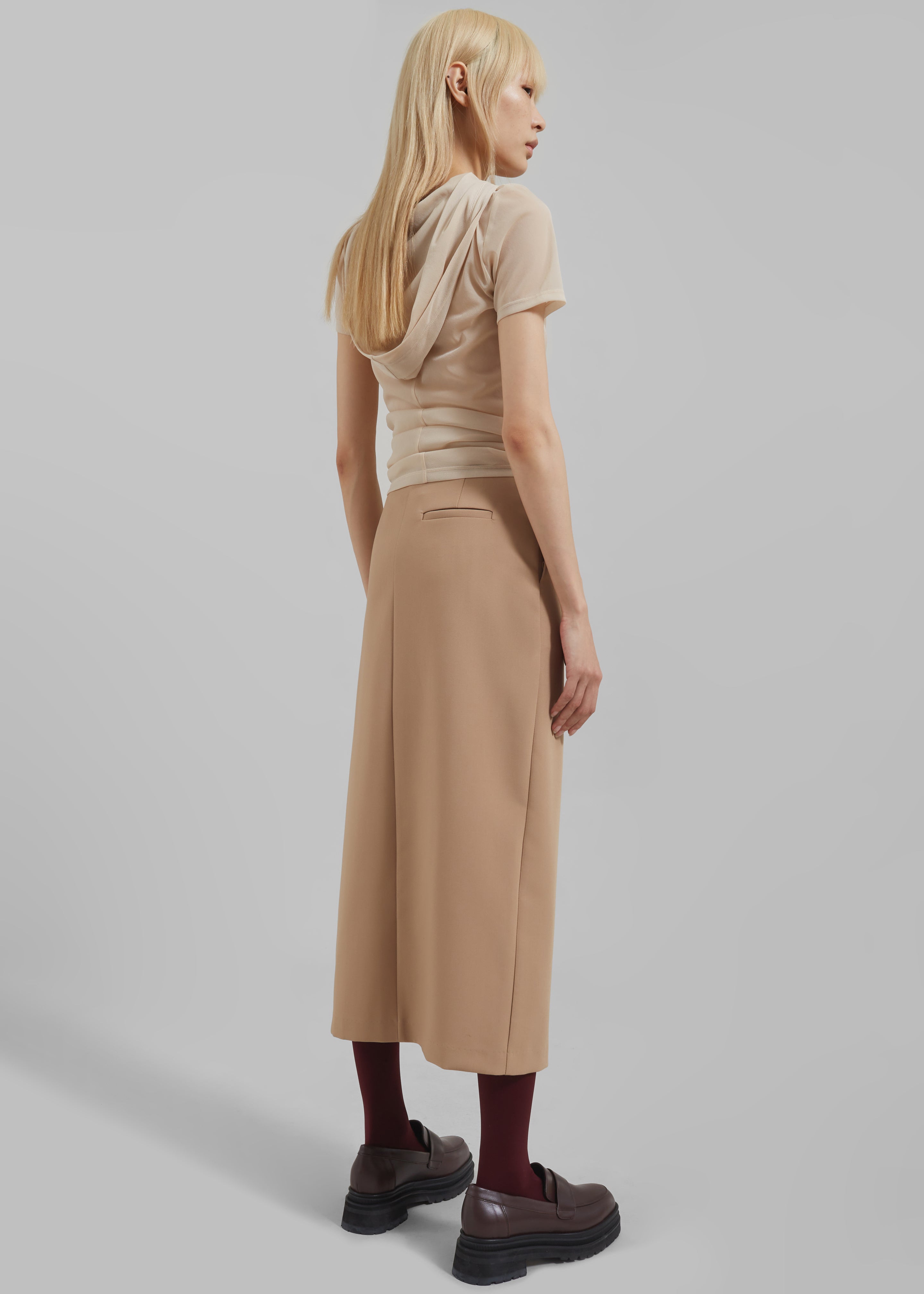 Cordelia Midi Slit Skirt - Camel - 11