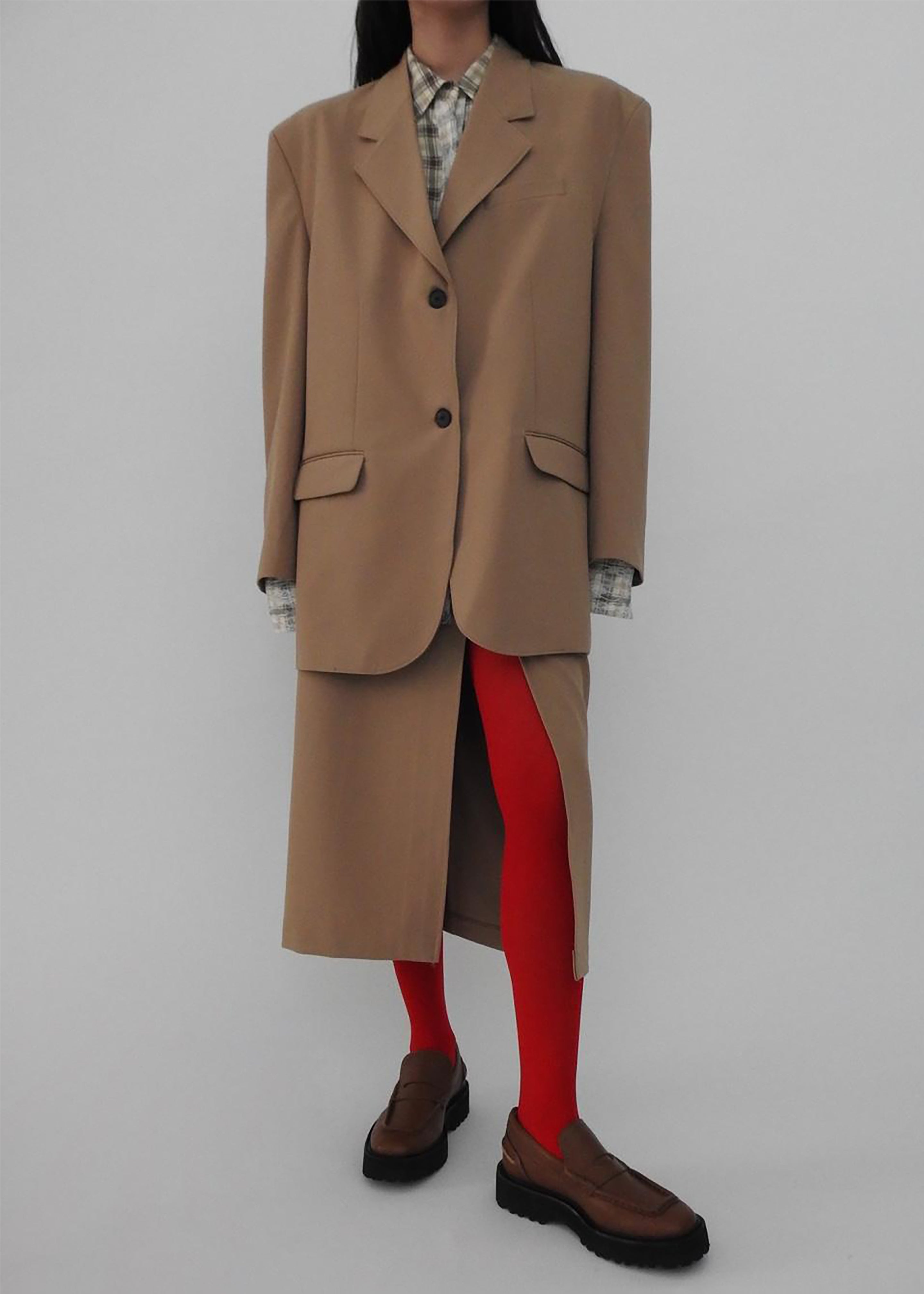 Cordelia Midi Slit Skirt - Camel - 6