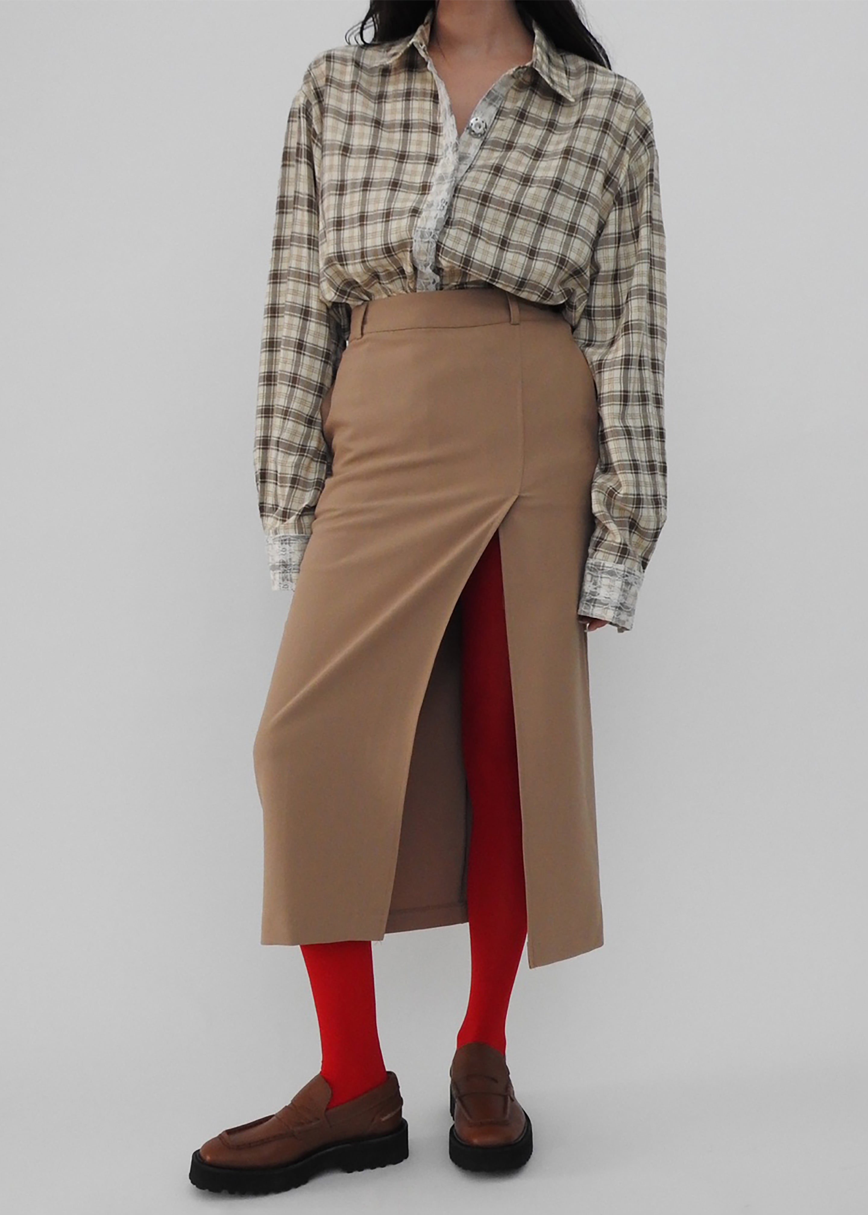 Cordelia Midi Slit Skirt - Camel - 7