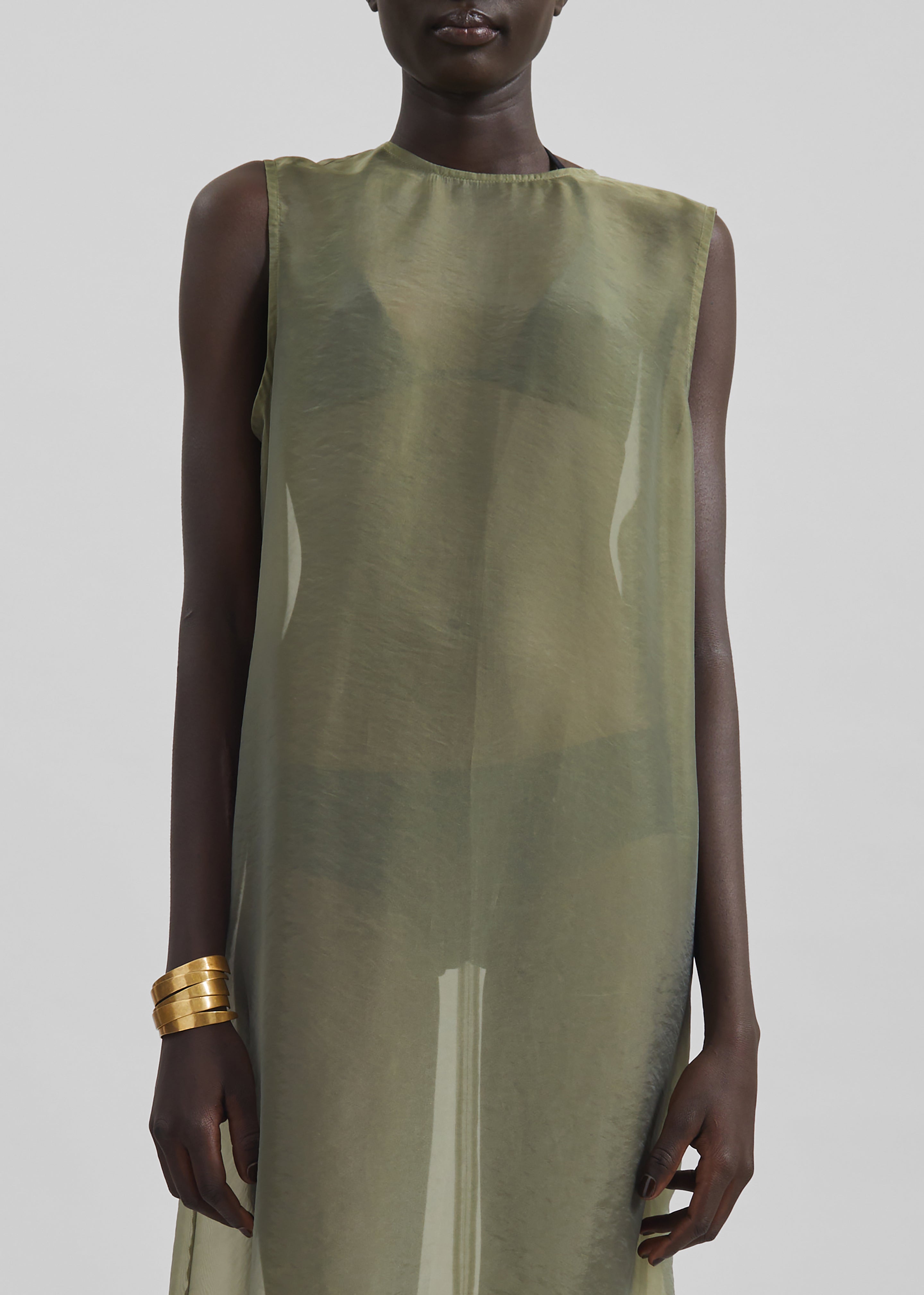 Corindi Sheer Organza Dress - Olive - 5