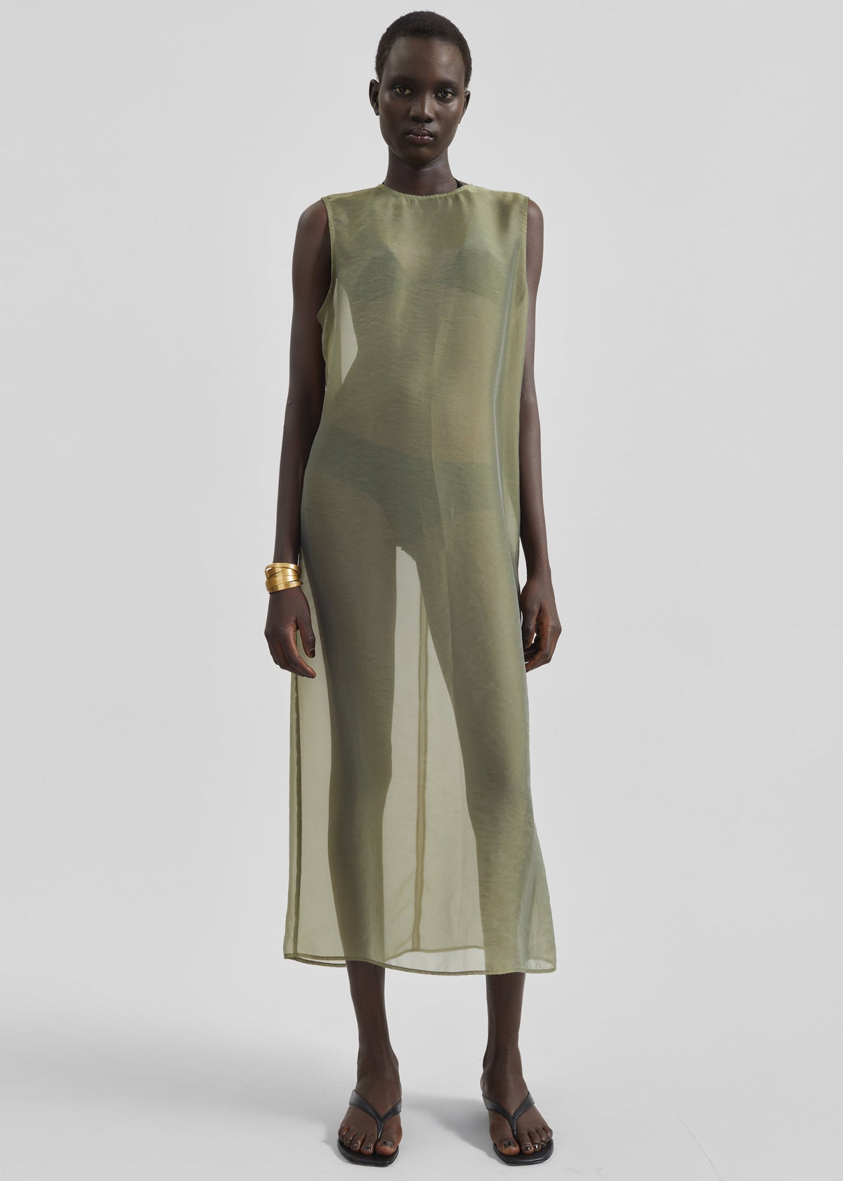 Corindi Sheer Organza Dress - Olive - 4