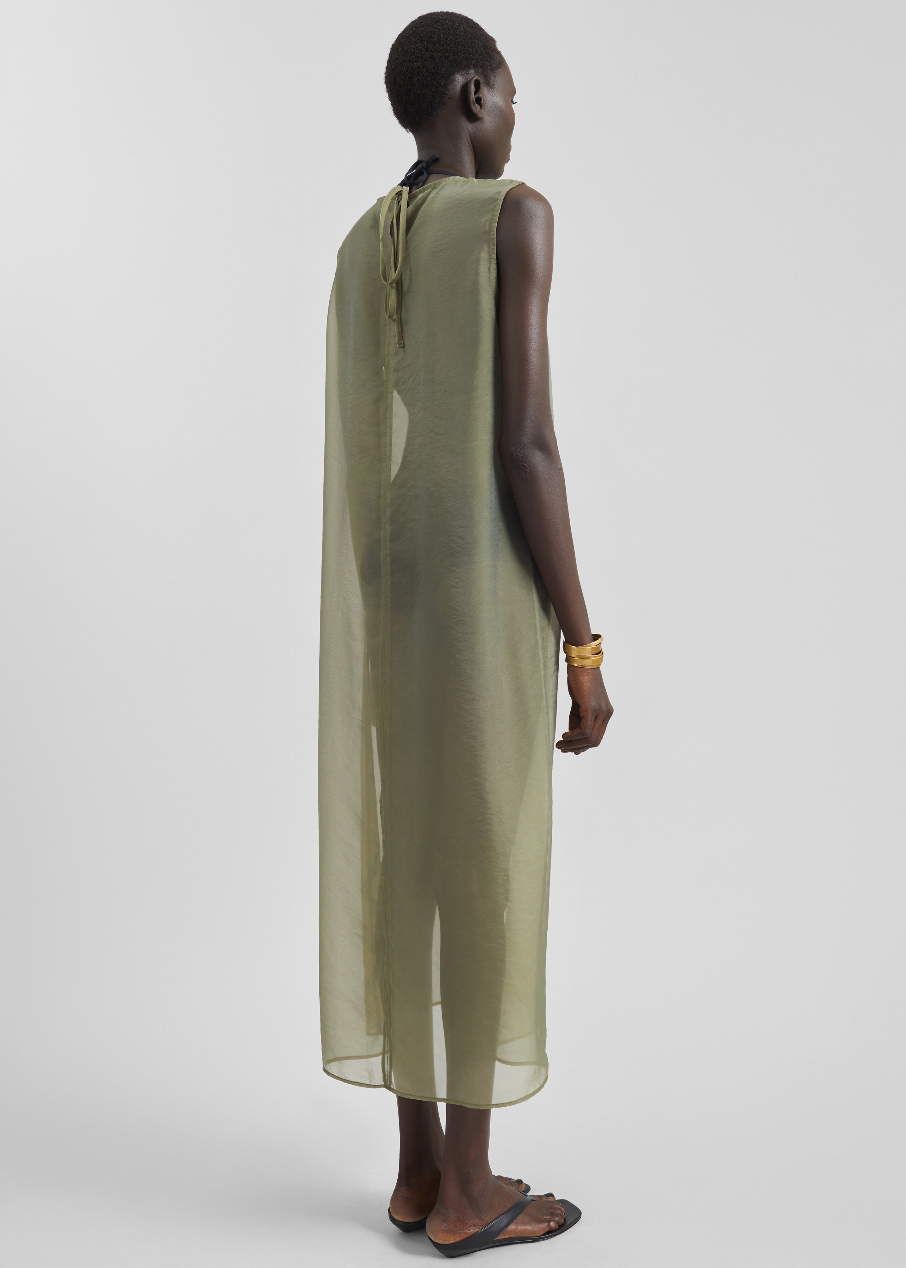 Corindi Sheer Organza Dress - Olive - 8