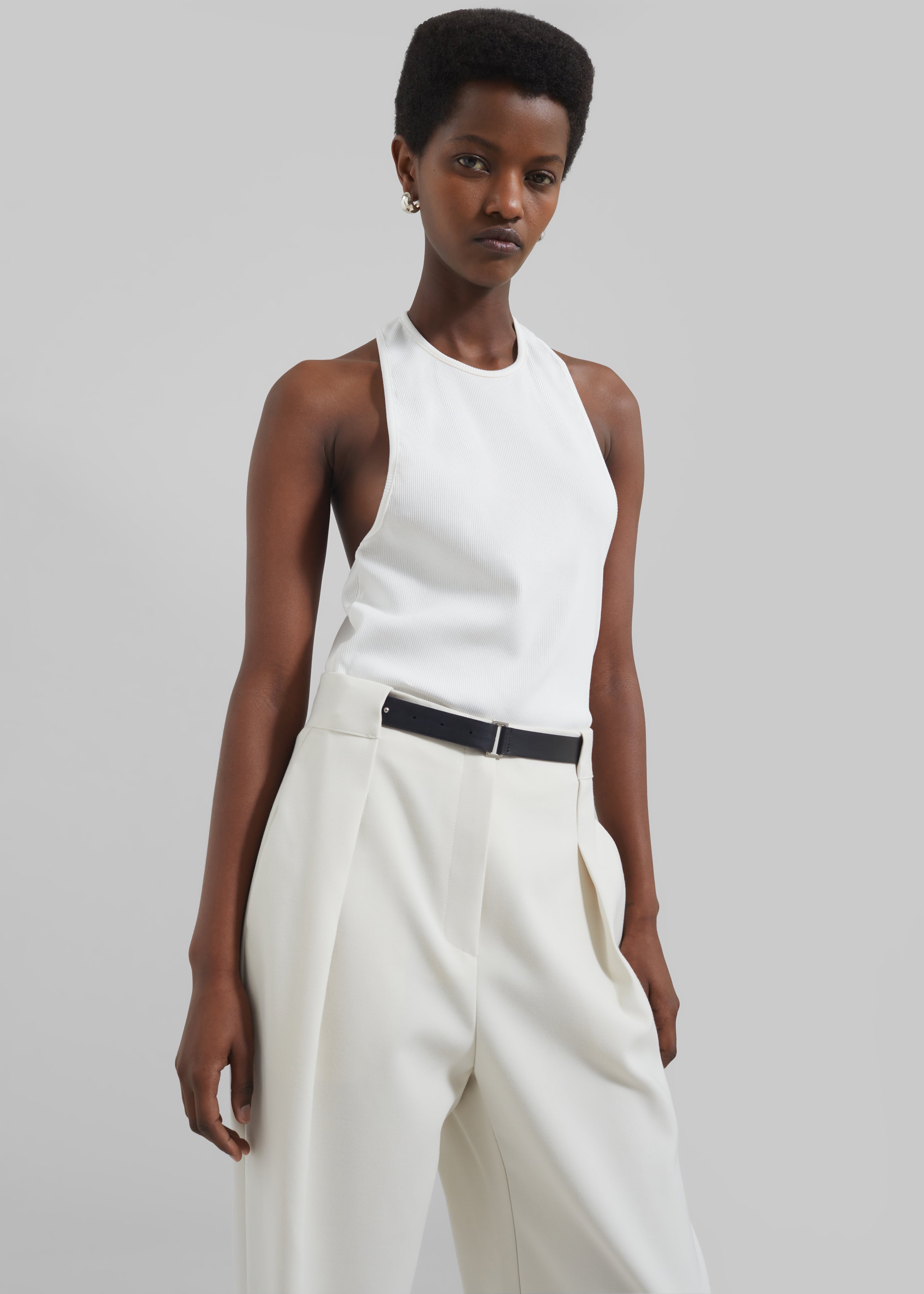 Corinne Belted Pants - Cream - 6