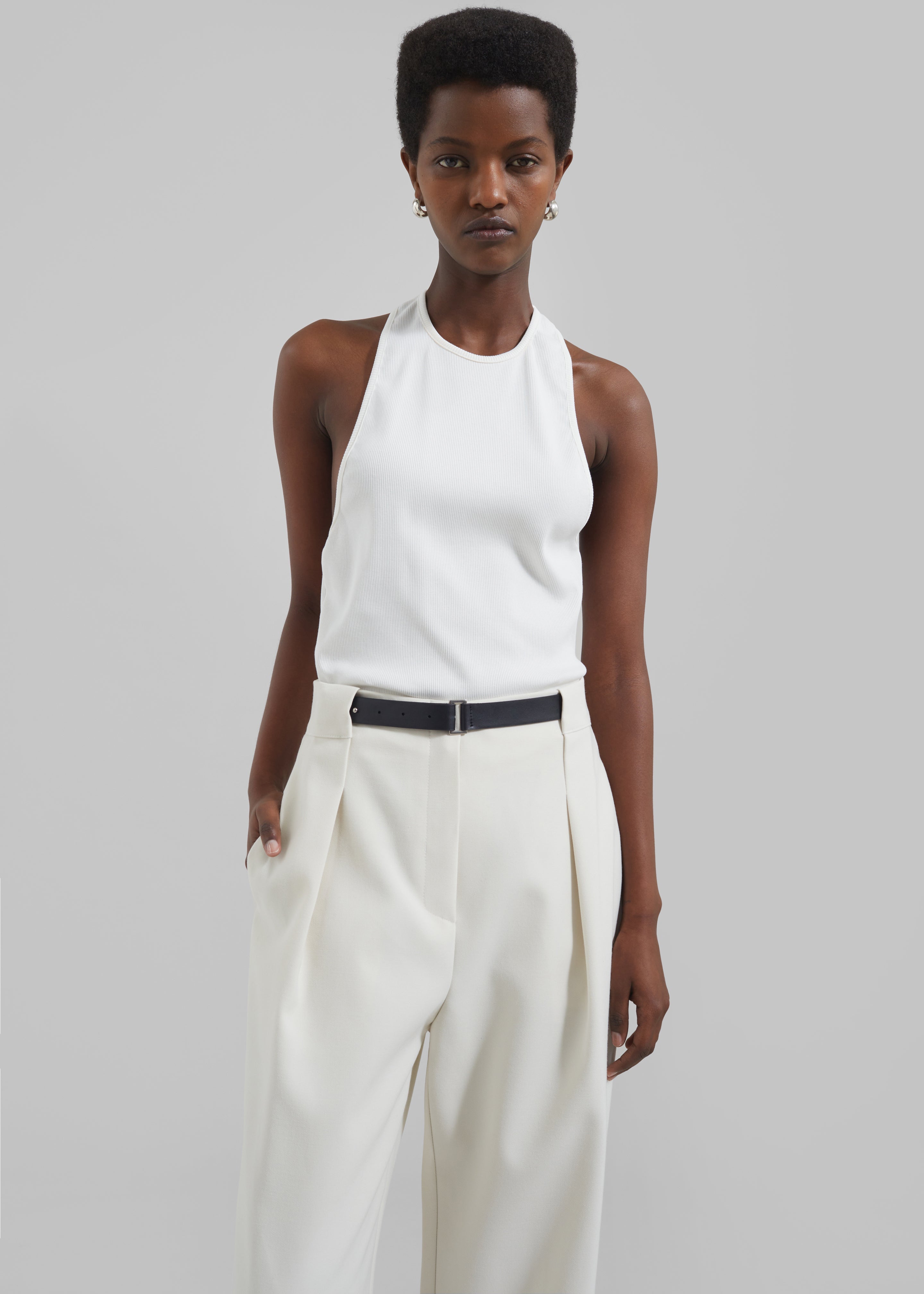 Corinne Belted Pants - Cream - 3