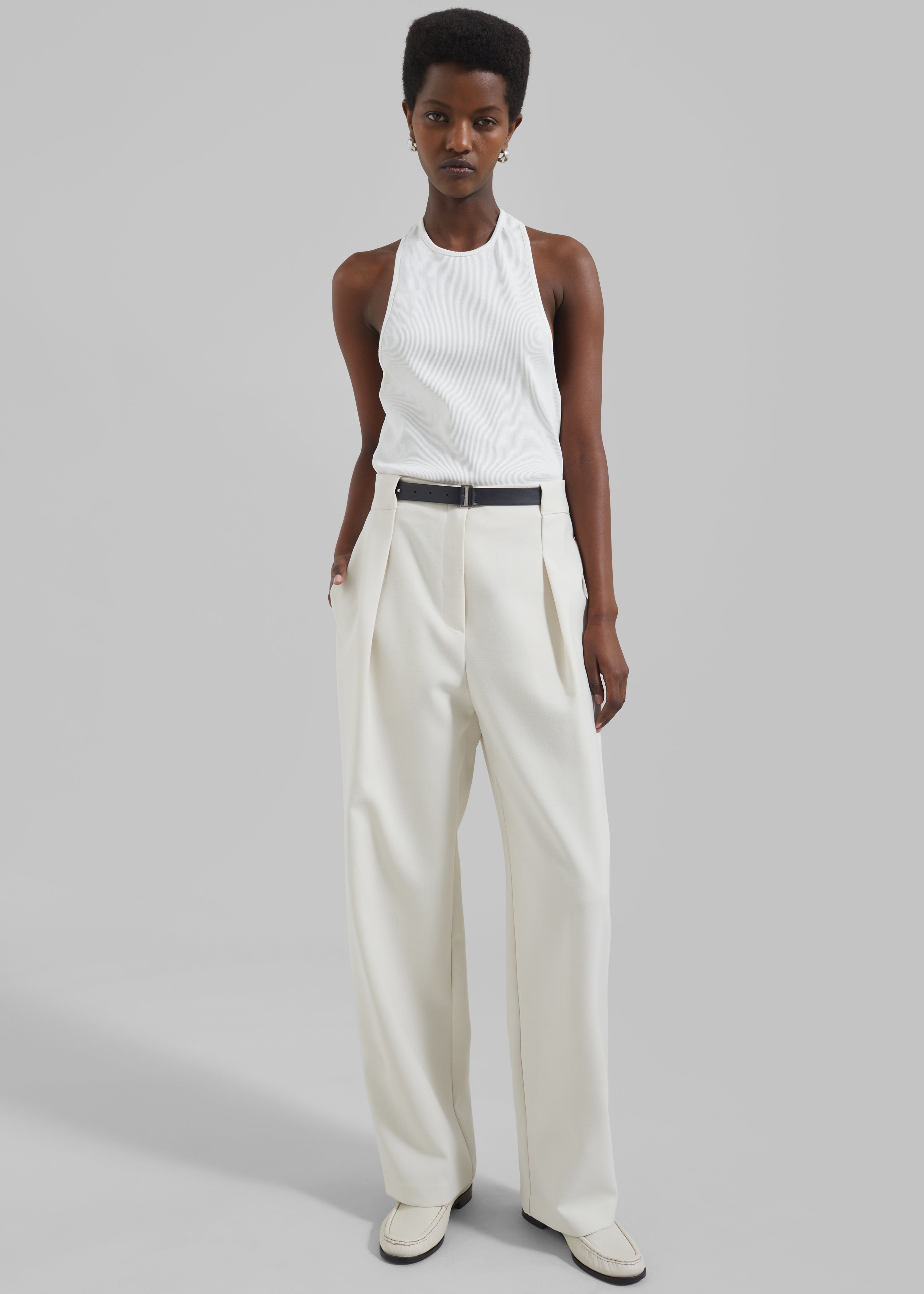 Corinne Belted Pants - Cream - 7