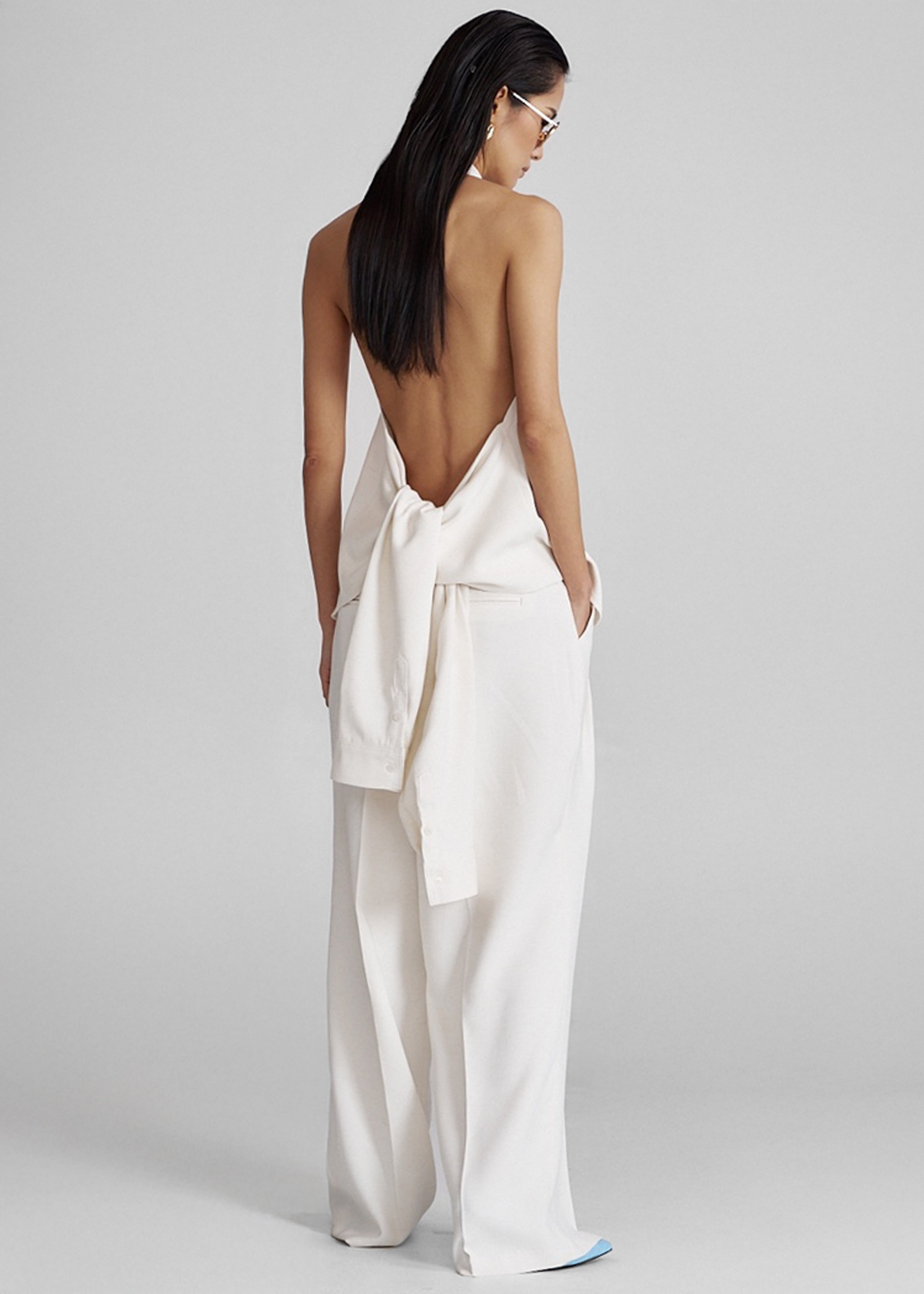 Corsham Pleated Trousers - White - 8