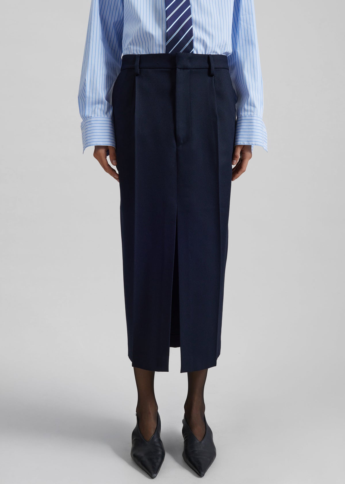 Covert Fold Tube Skirt - Navy - 2