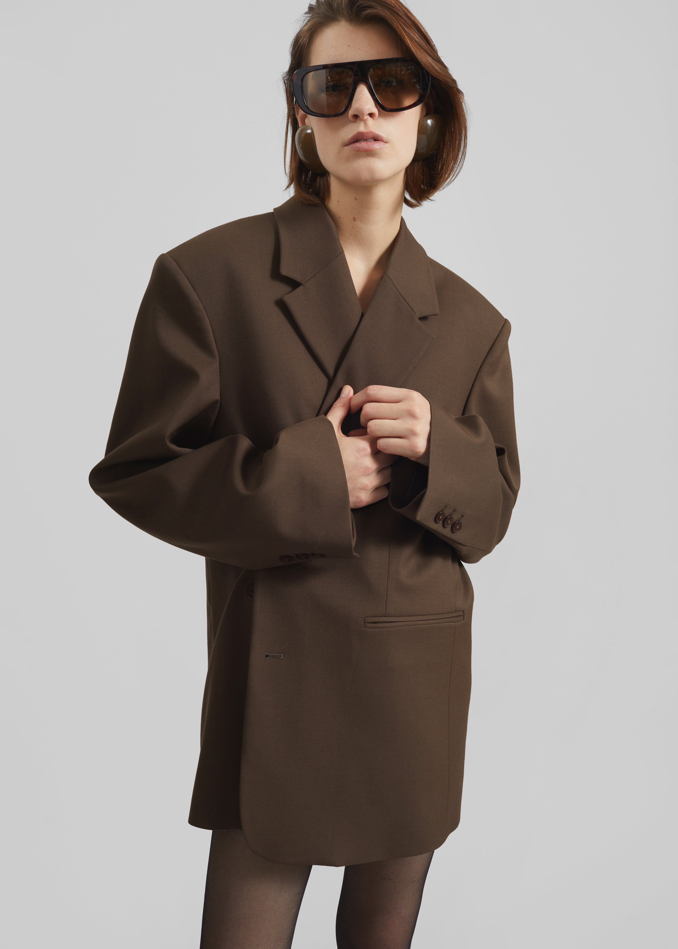 Crosby Wrap Blazer - Mocha - 10