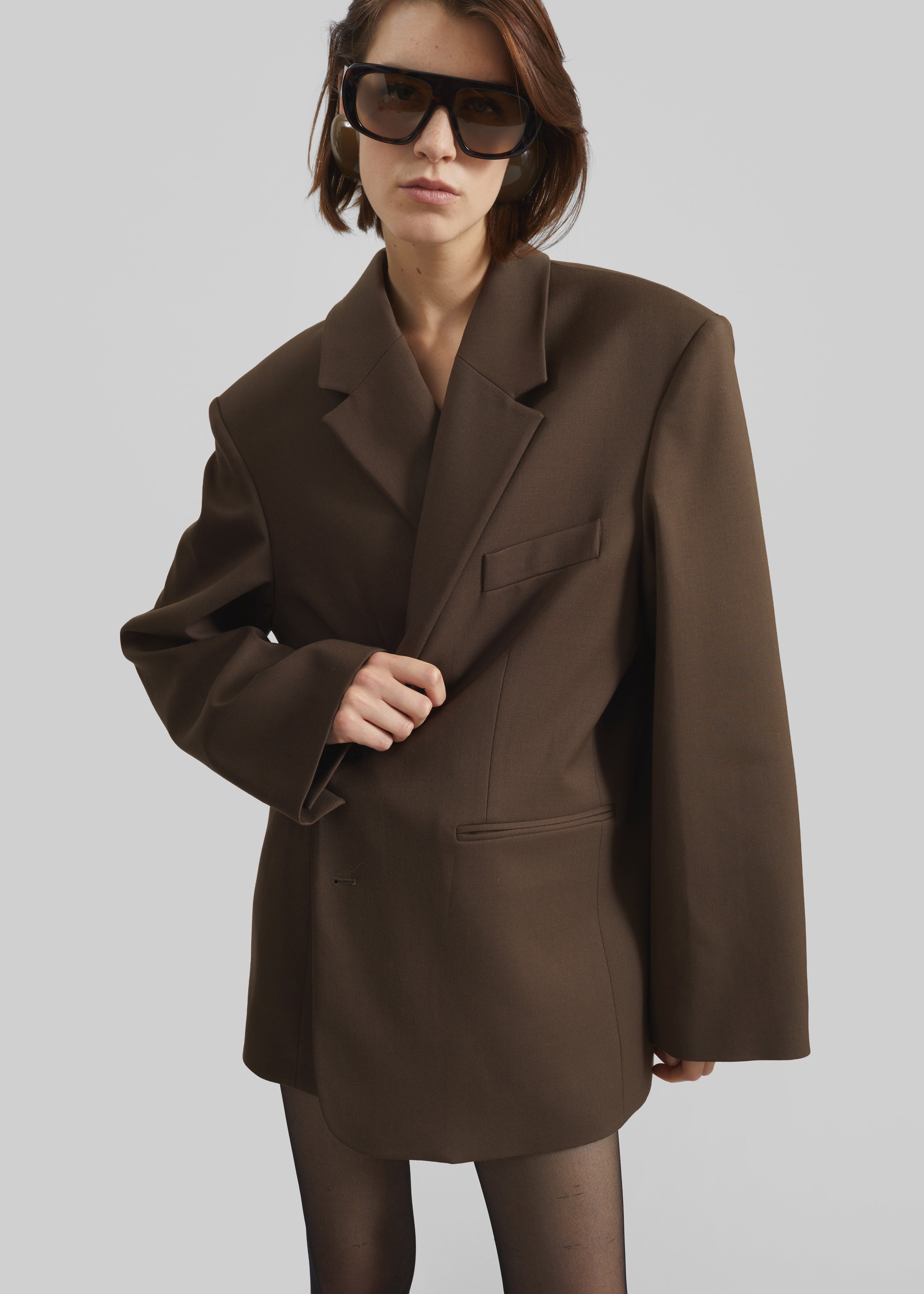 Crosby Wrap Blazer - Mocha - 11