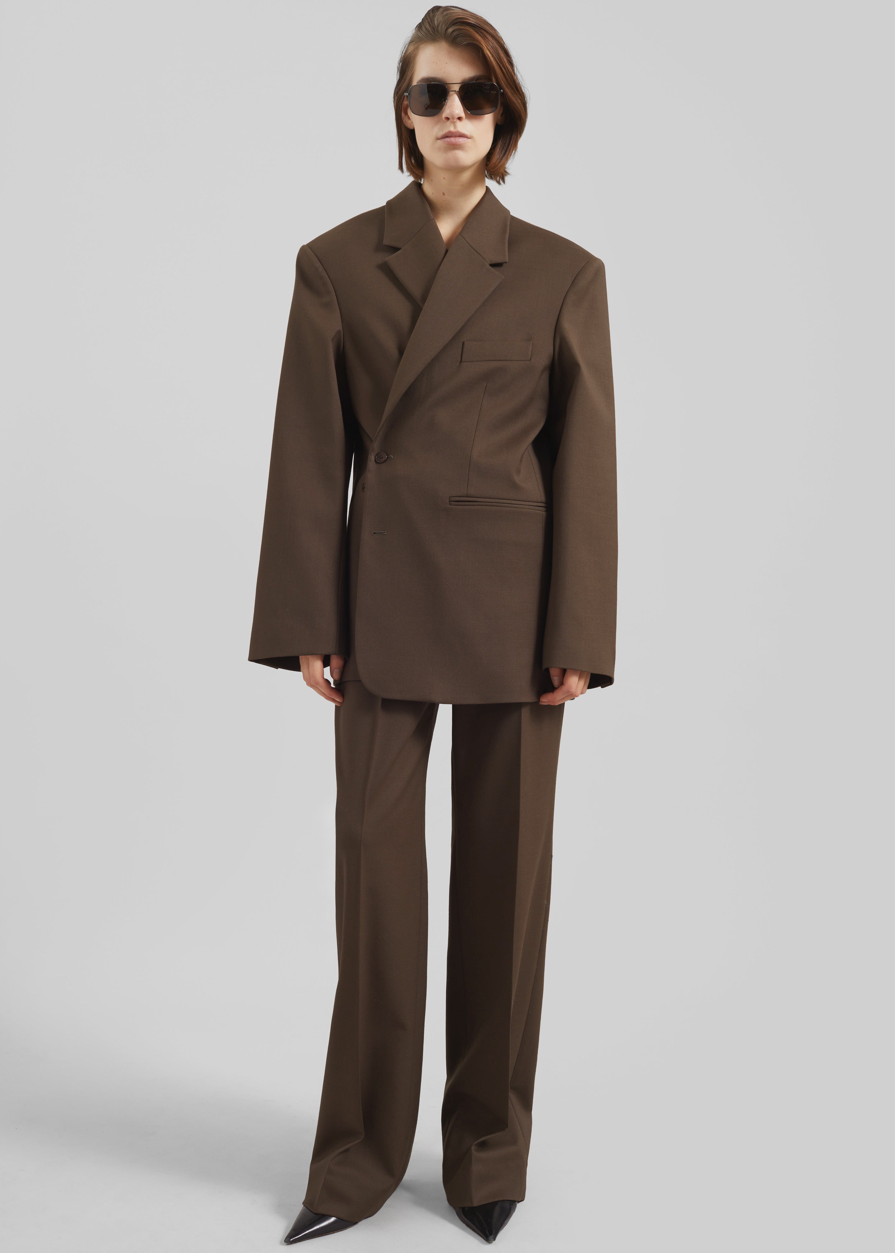 Crosby Wrap Blazer - Mocha - 12