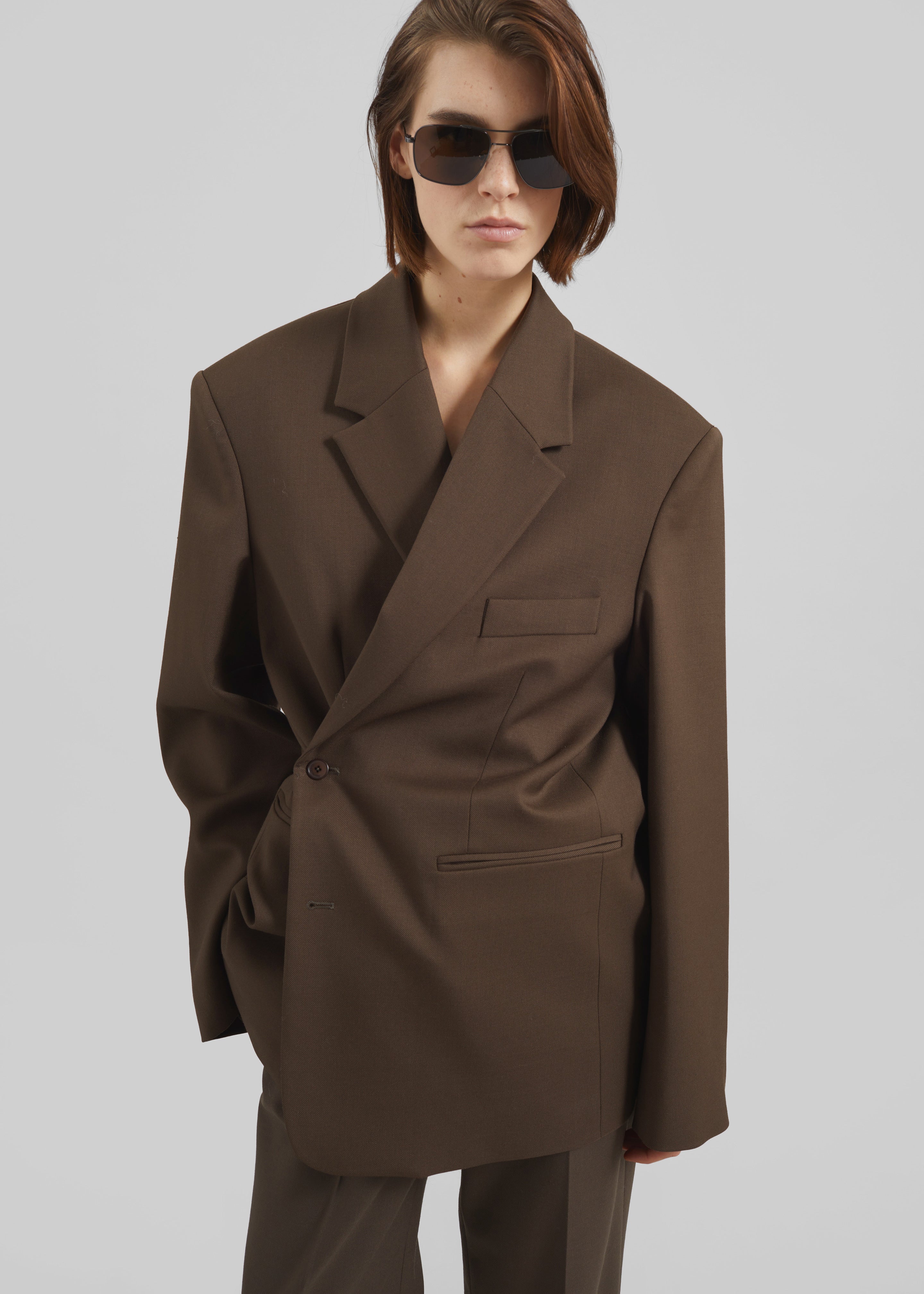 Crosby Wrap Blazer - Mocha - 13