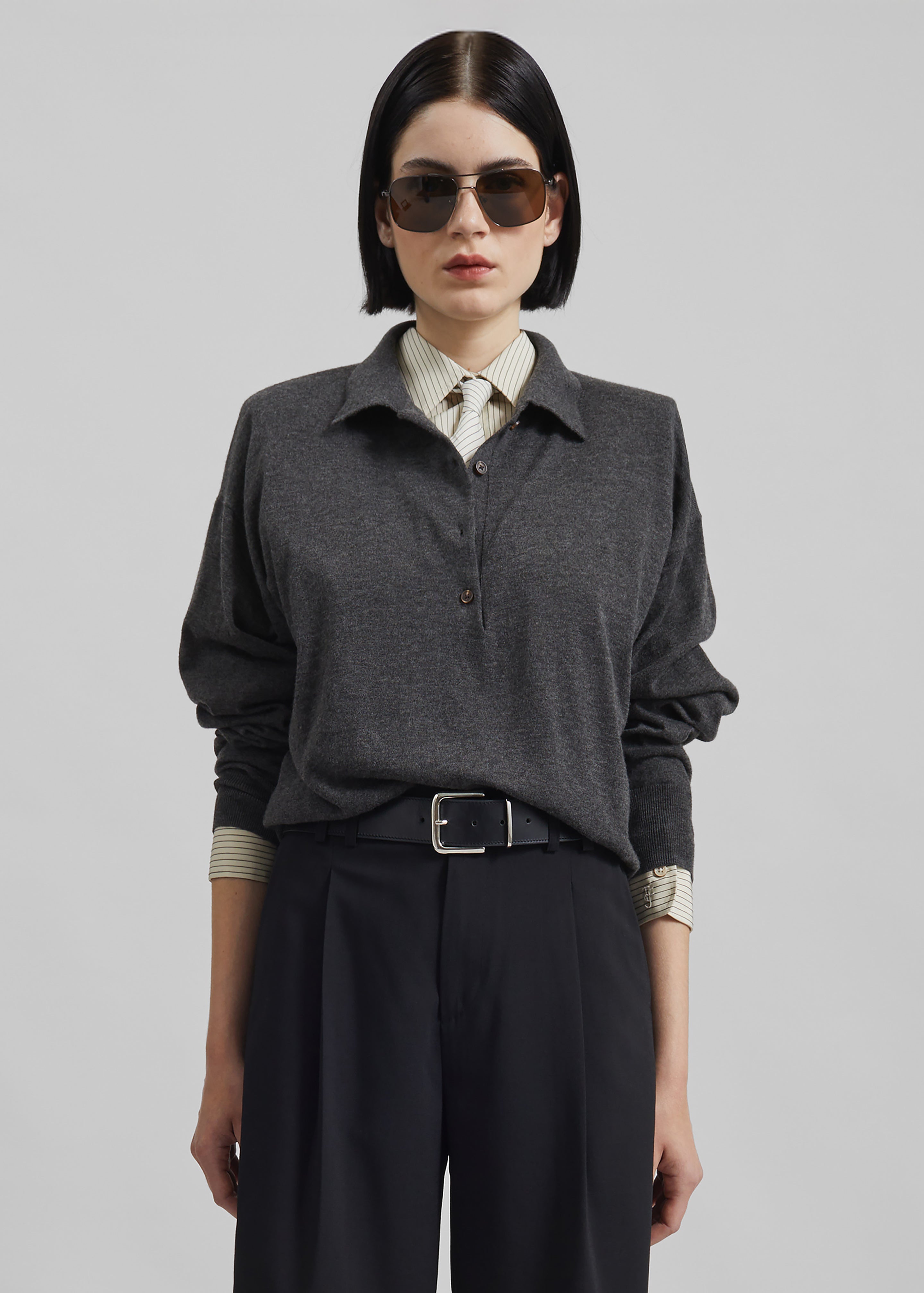 Croydon Padded Knit Polo - Grey - 2