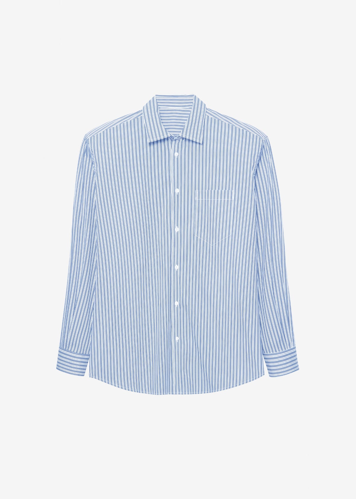 Cyrus Button Up Shirt - Blue/White Stripe - 8