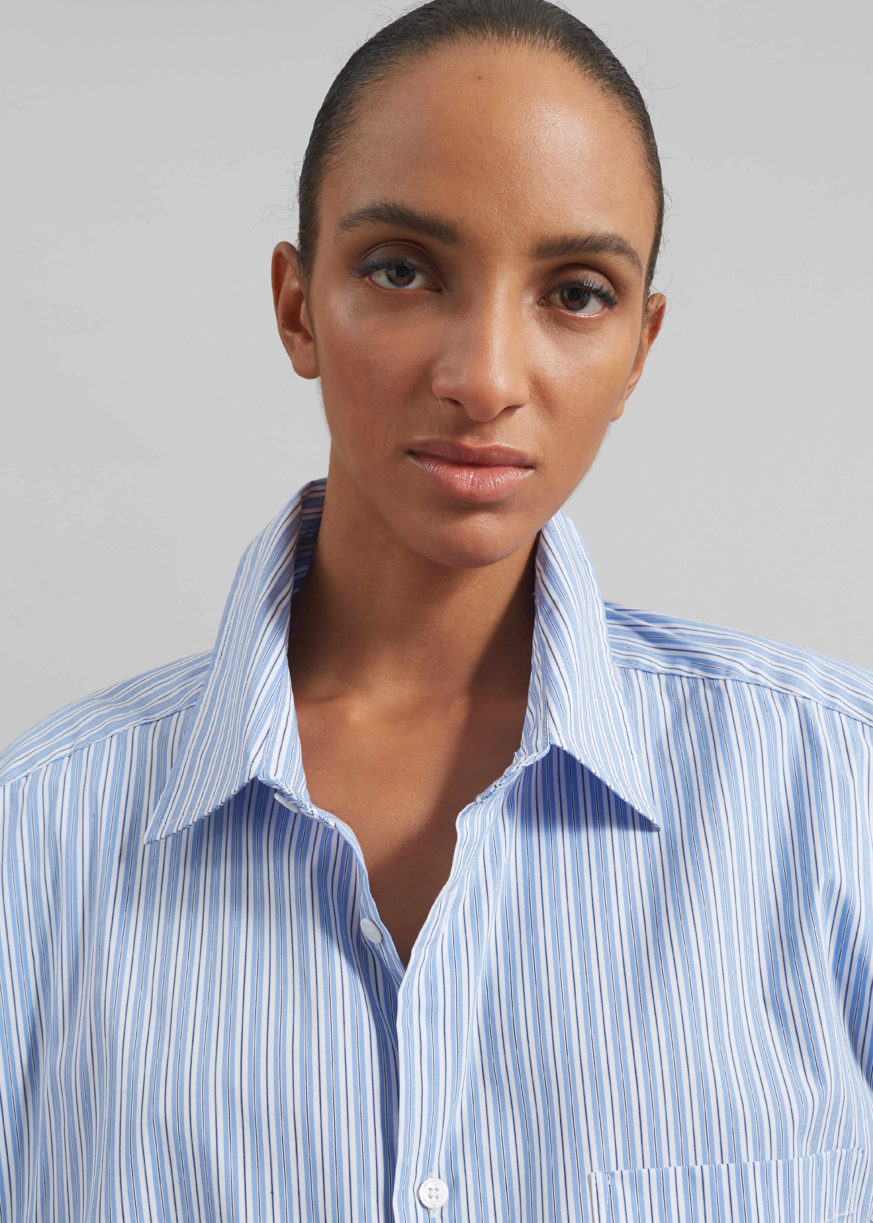 Cyrus Button Up Shirt - Blue/White Stripe - 5