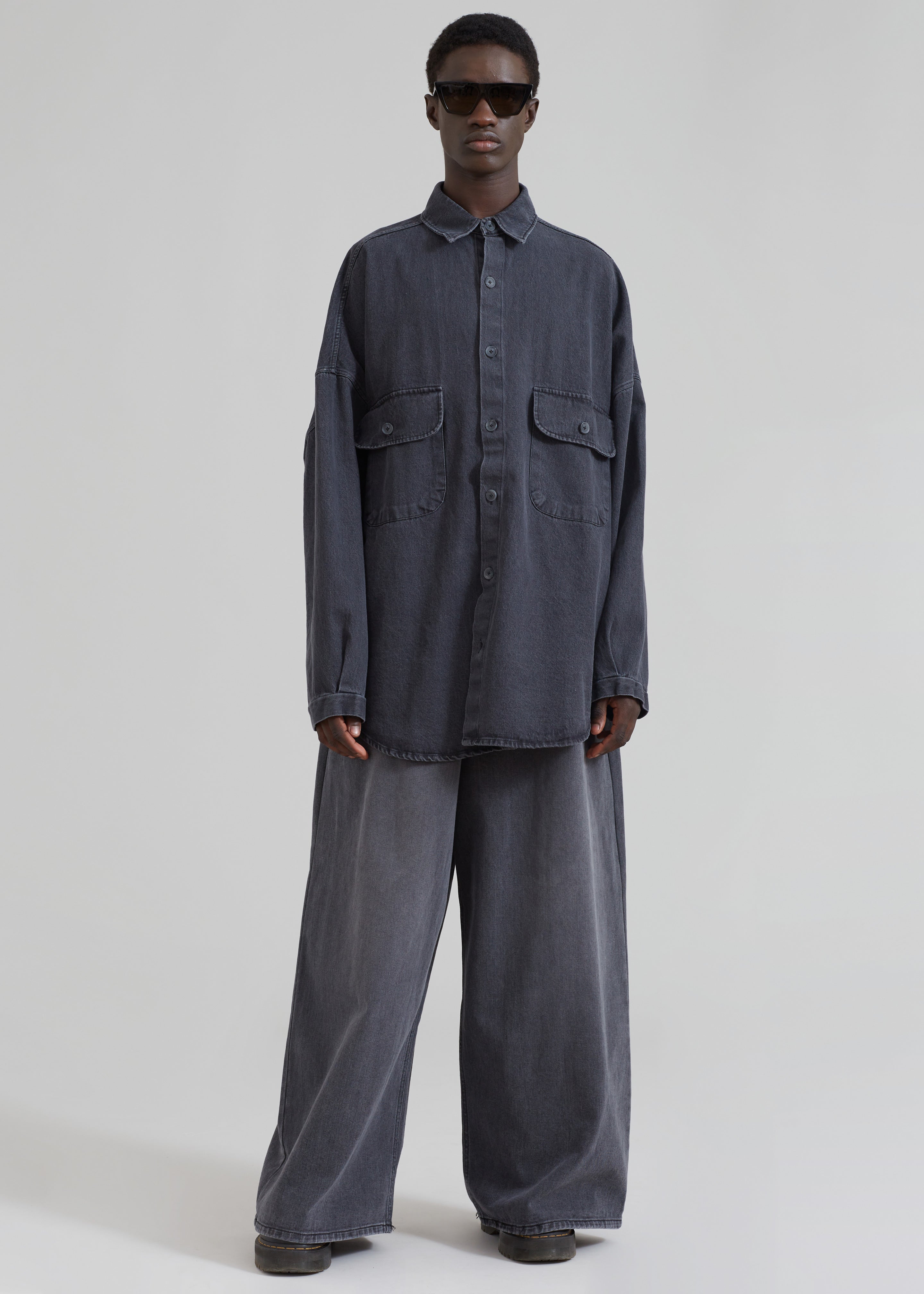 Dallas Men Denim Overshirt - Dark Grey - 6