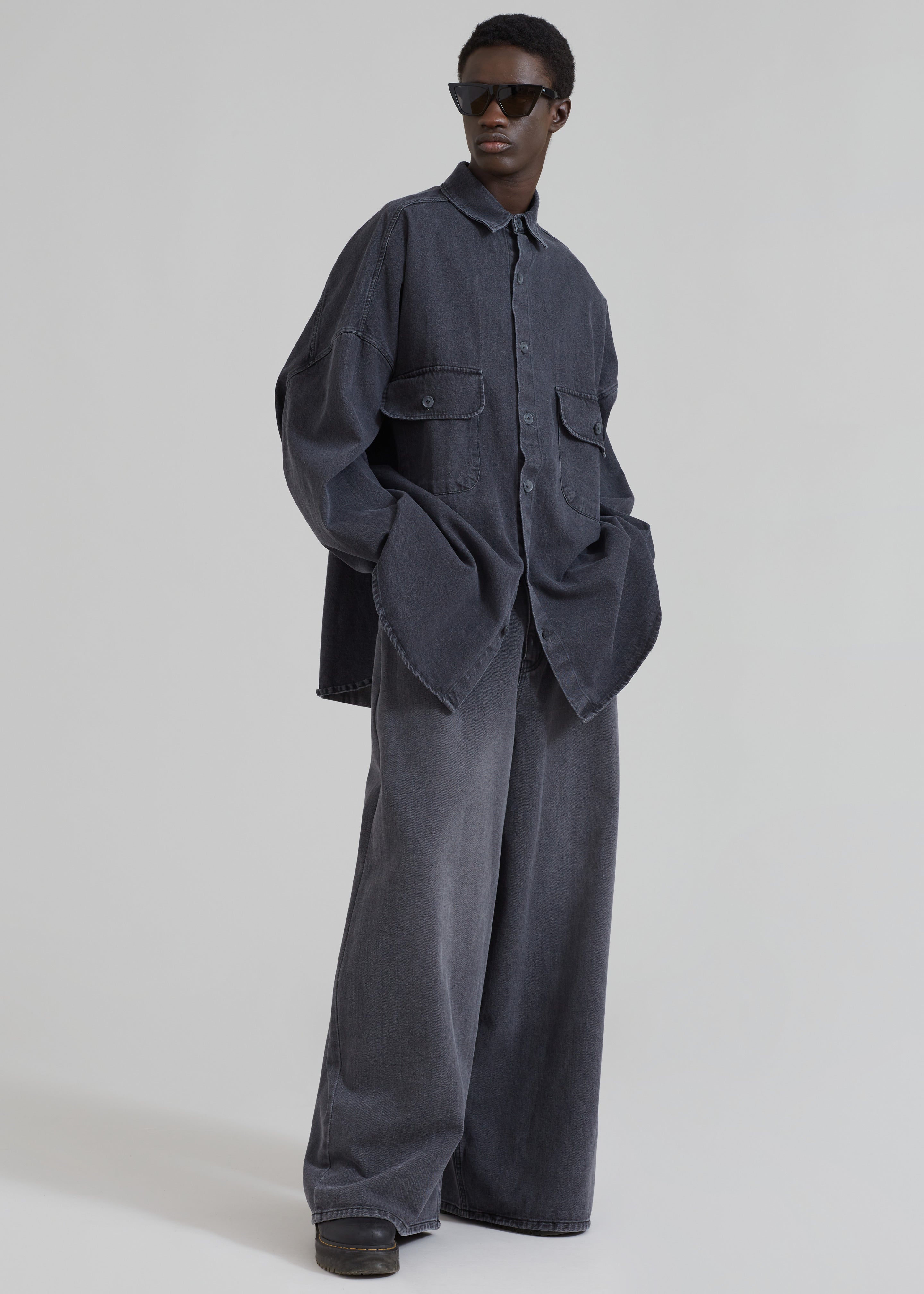 Dallas Men Denim Overshirt - Dark Grey - 4