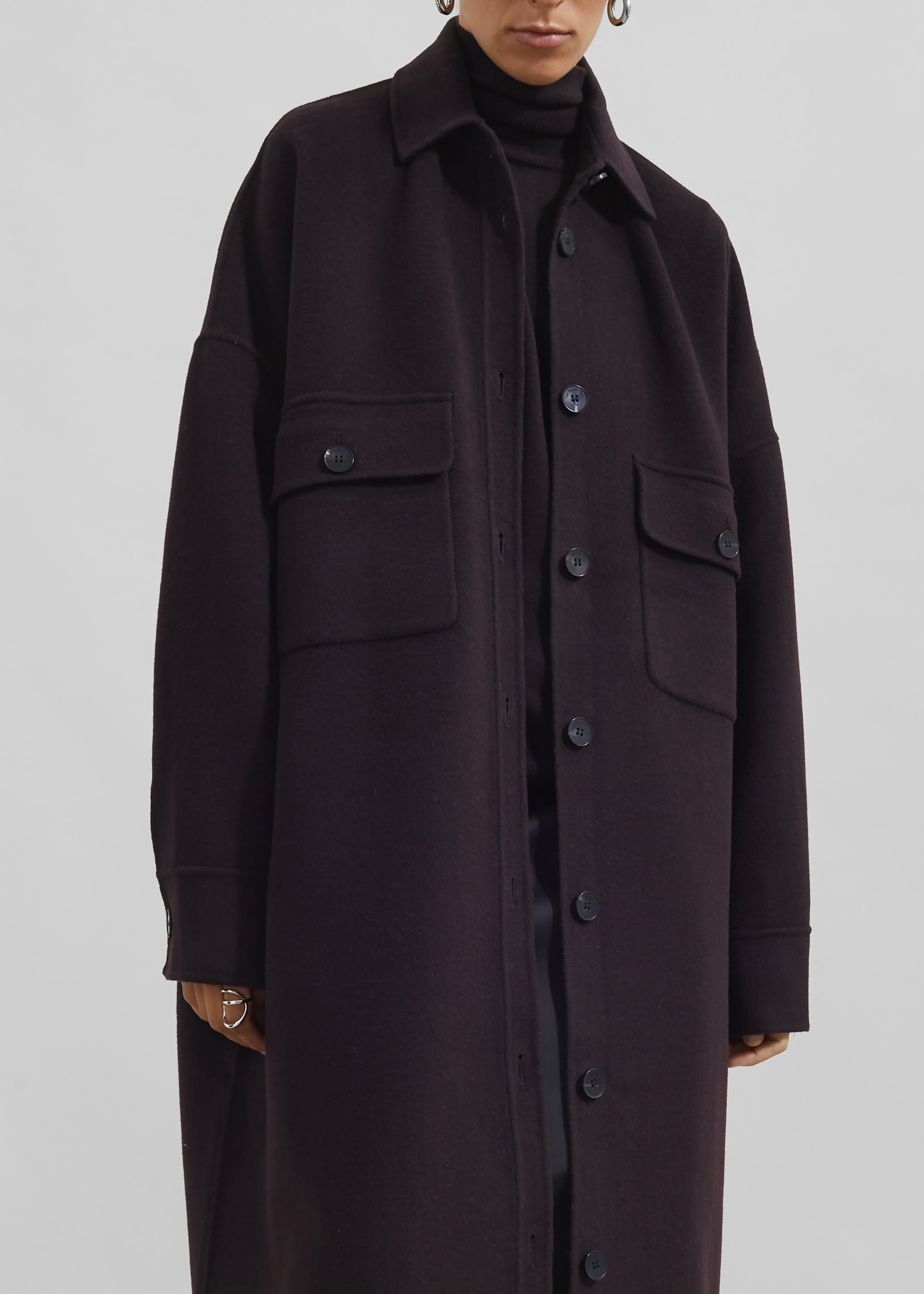 Dallas Wool Overcoat - Dark Plum - 8