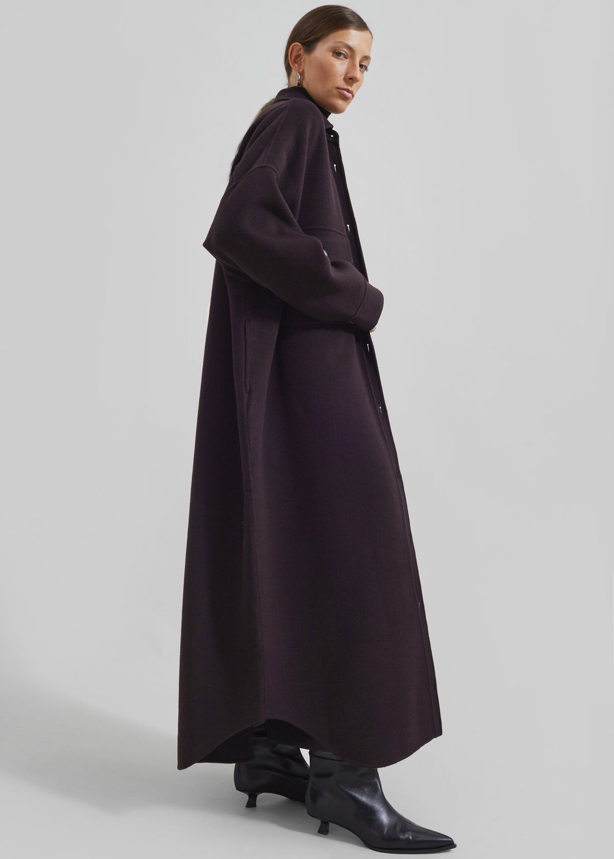 Dallas Wool Overcoat - Dark Plum - 6