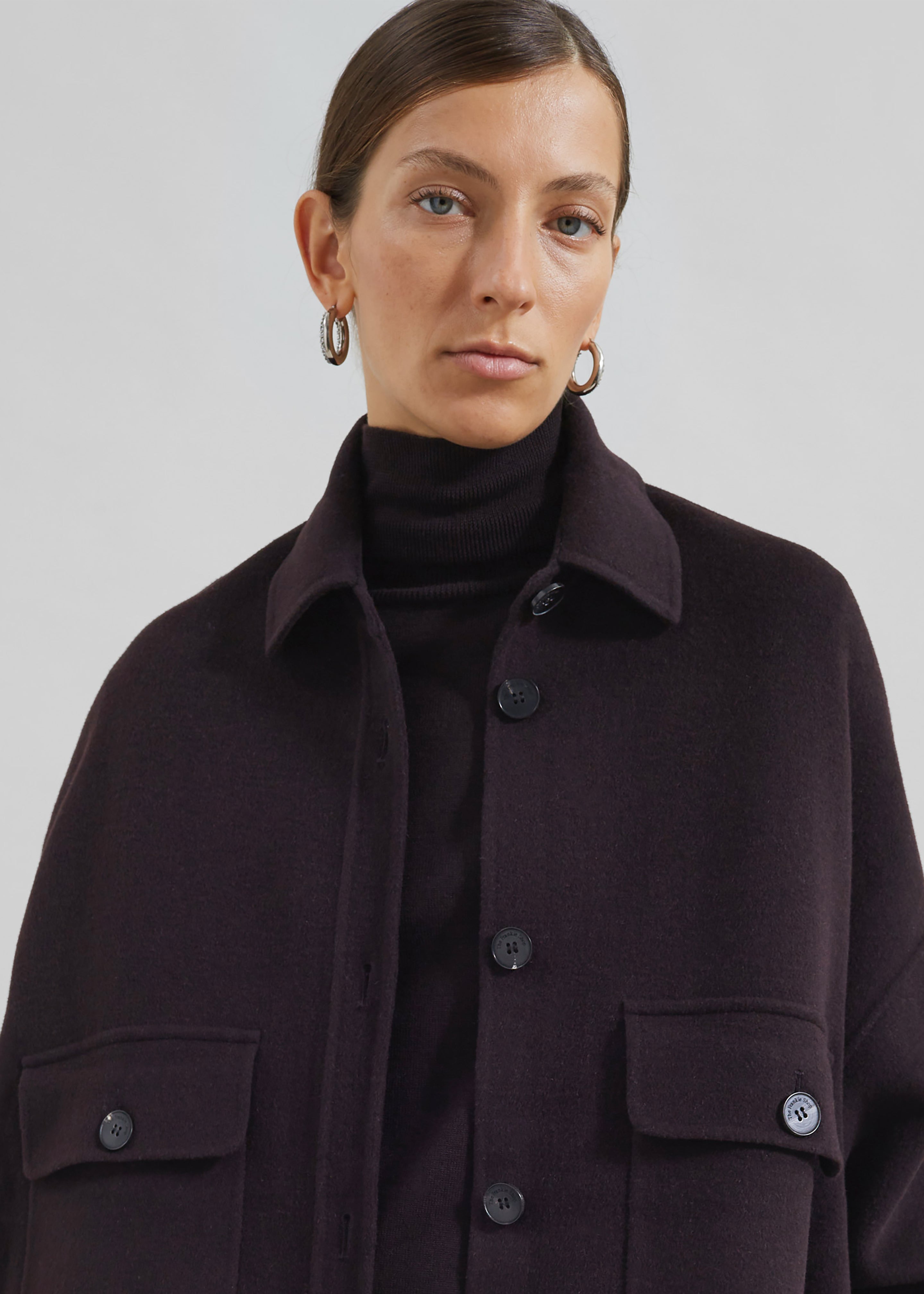 Dallas Wool Overcoat - Dark Plum - 4