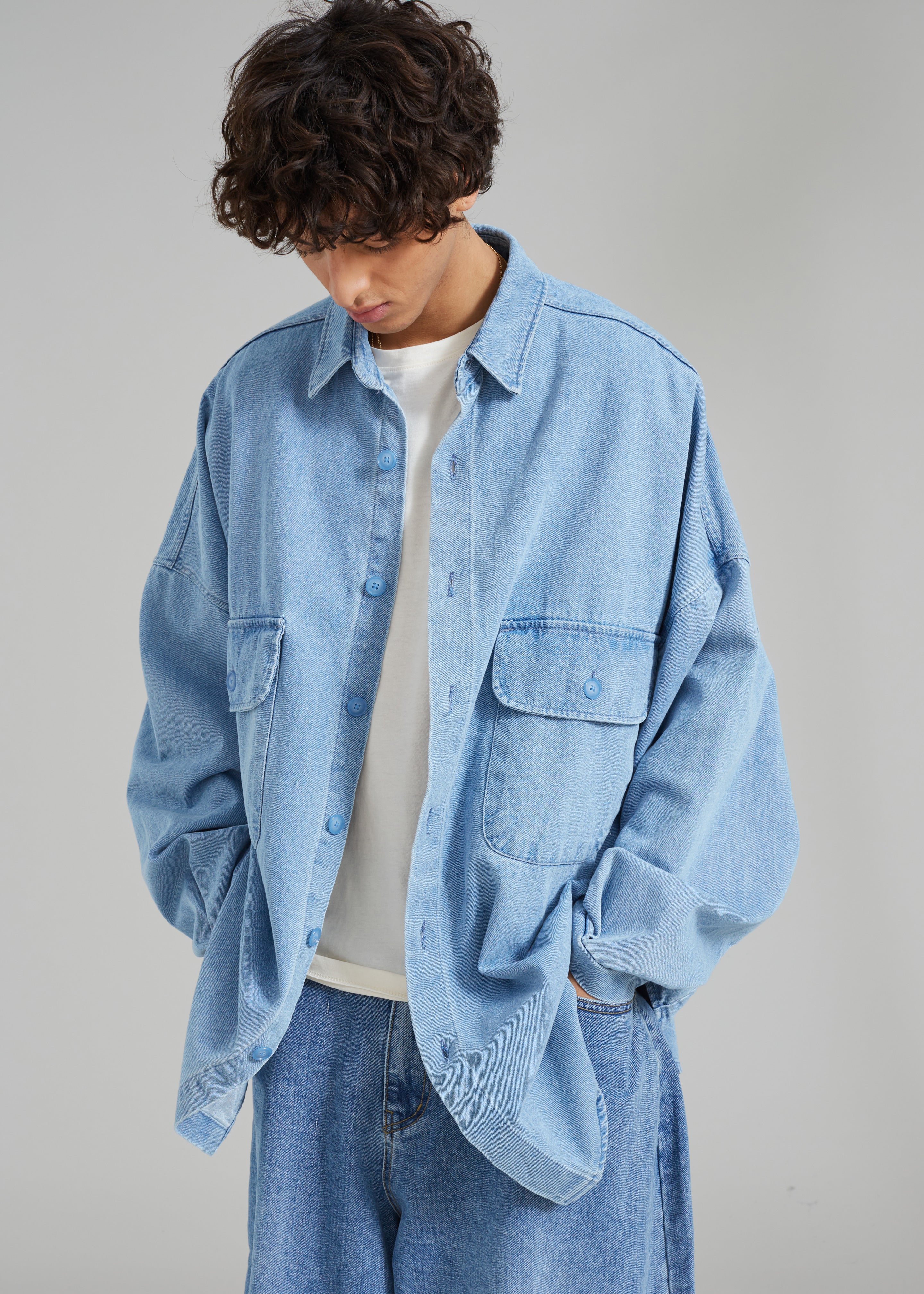 Dallas Men Denim Overshirt - Worn Wash - 8