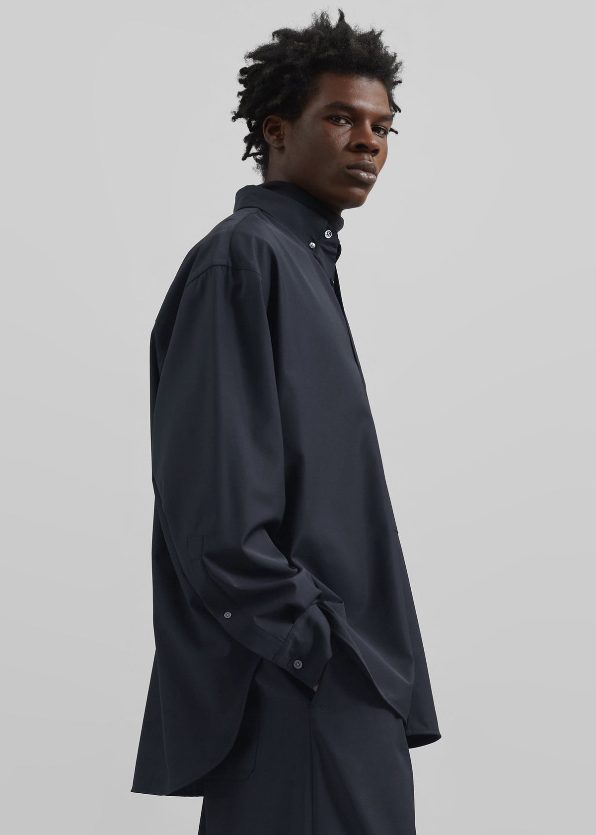 Dalton Wool Blend Shirt - Dark Navy - 5