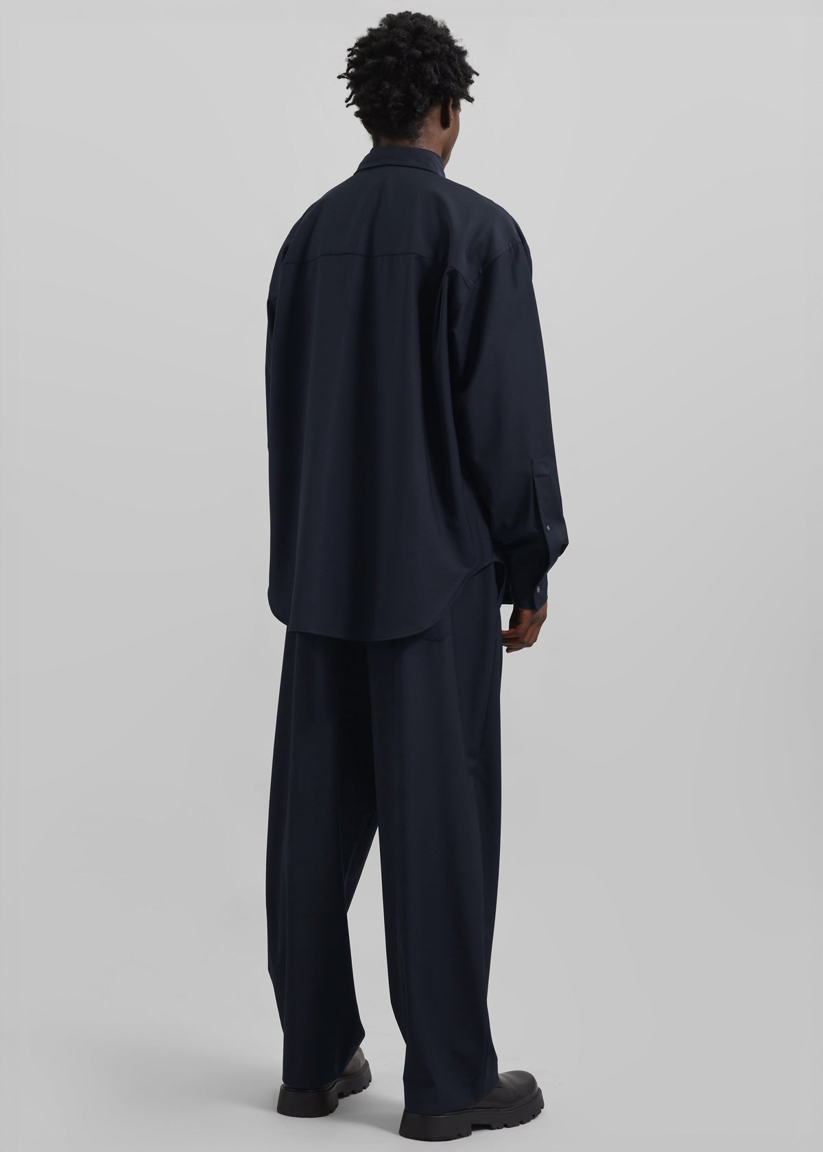 Dalton Wool Blend Shirt - Dark Navy - 7